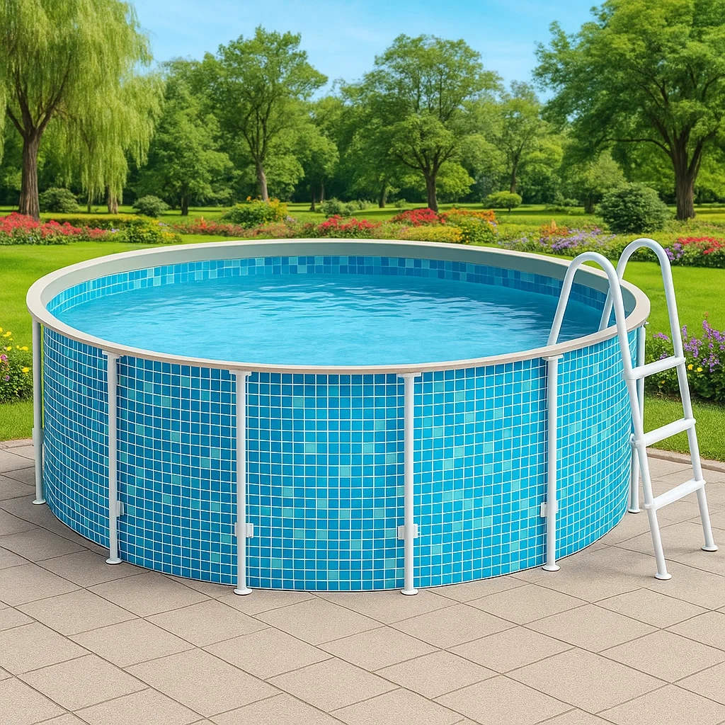 Piscine tubulaire ronde 298x96 cm bleue avec filtre et échelle oIEpOQV253bJ