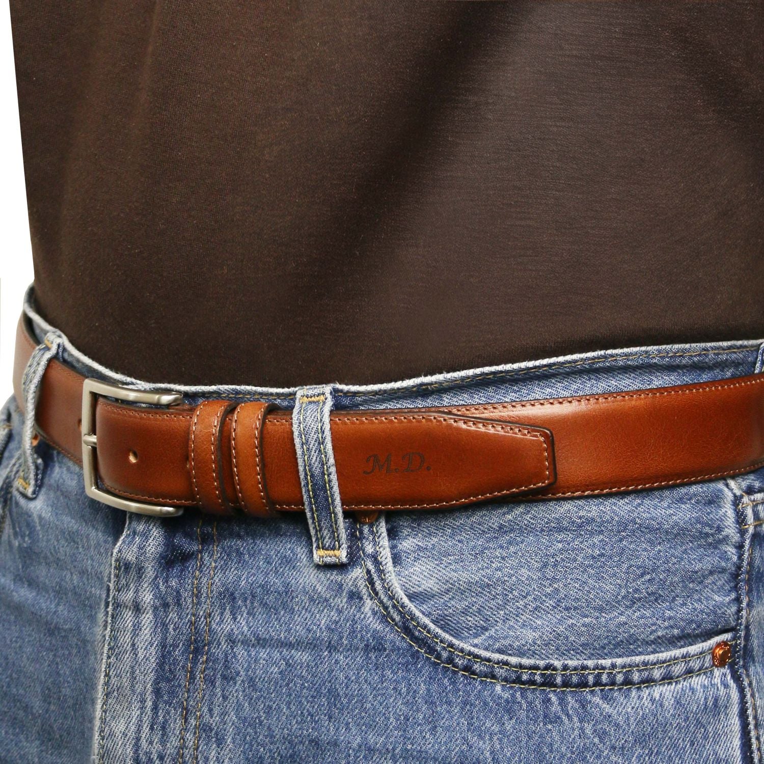 Elegant brushed leather belt 35mm | TL142538