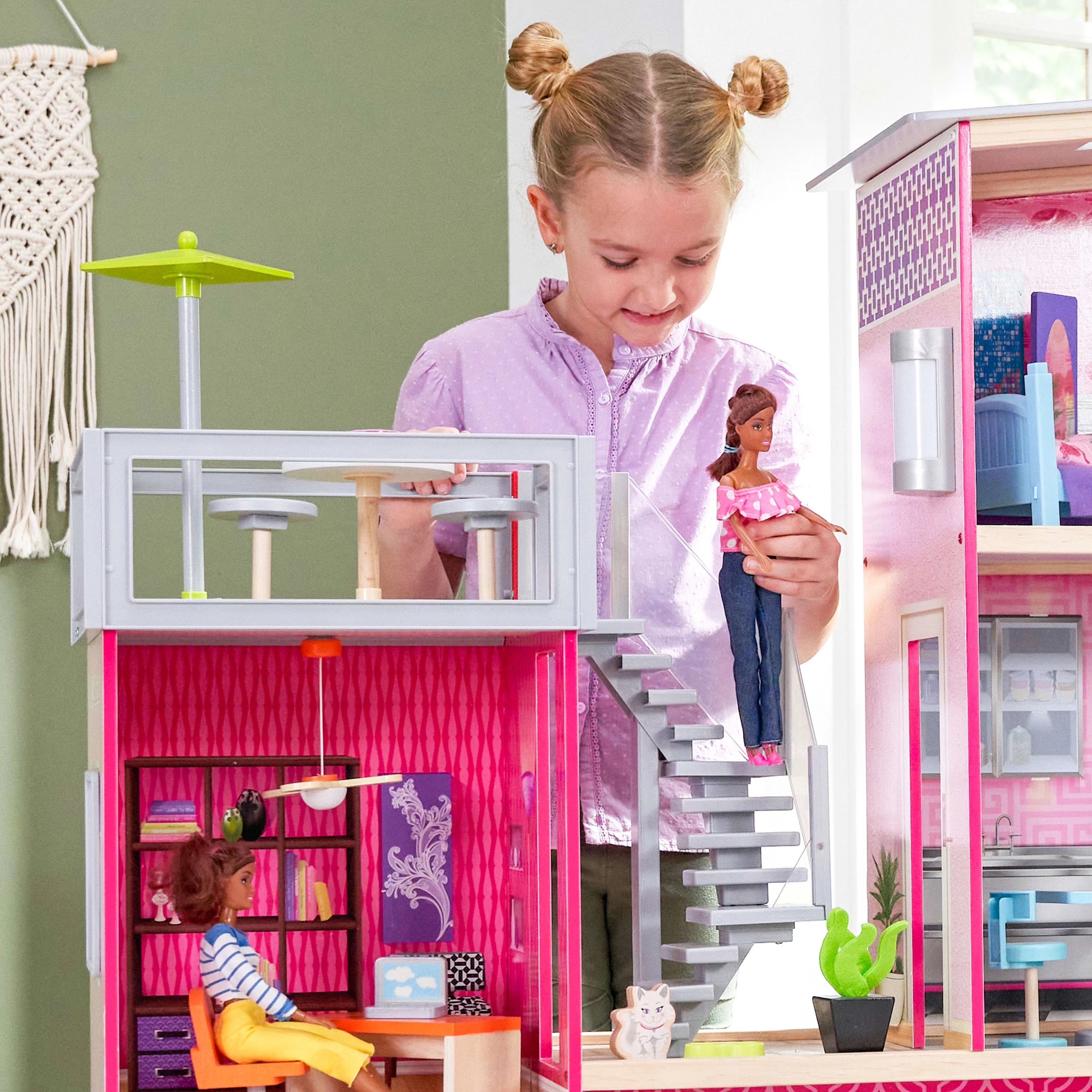 Maison de poupée en bois KidKraft Uptown avec 36 accessoires, pour enfants à partir de 4 ans