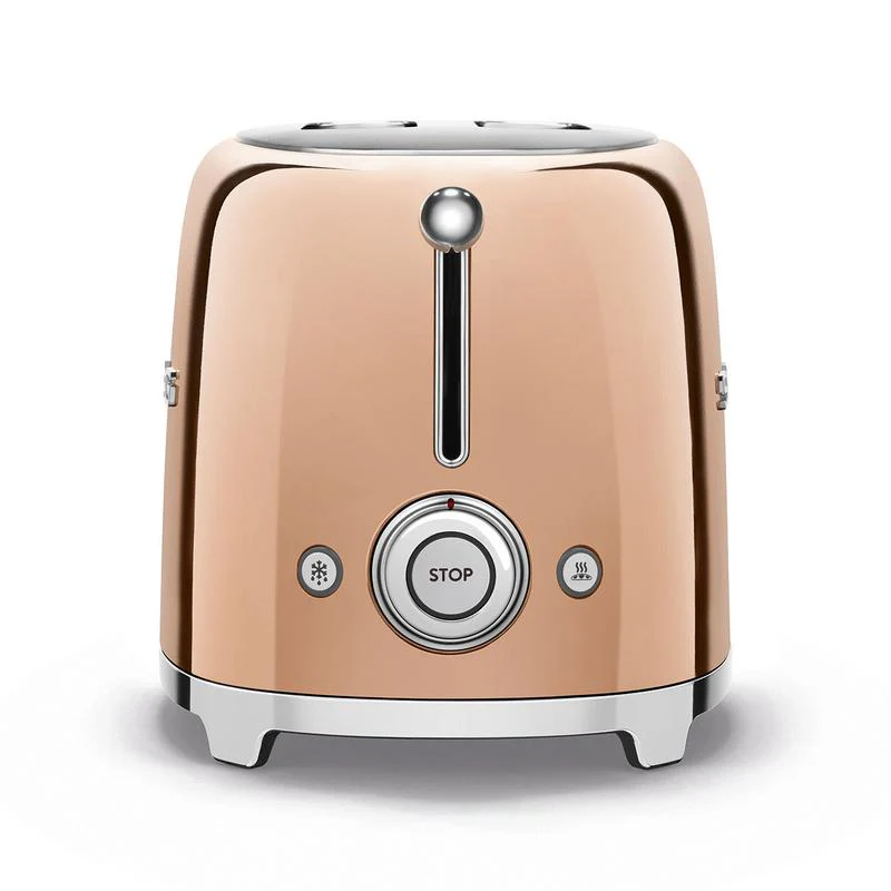 2025 SMEG TSF01RGUK Retro 2-skivers brødrister, 1950'er-stil – Rosaguld