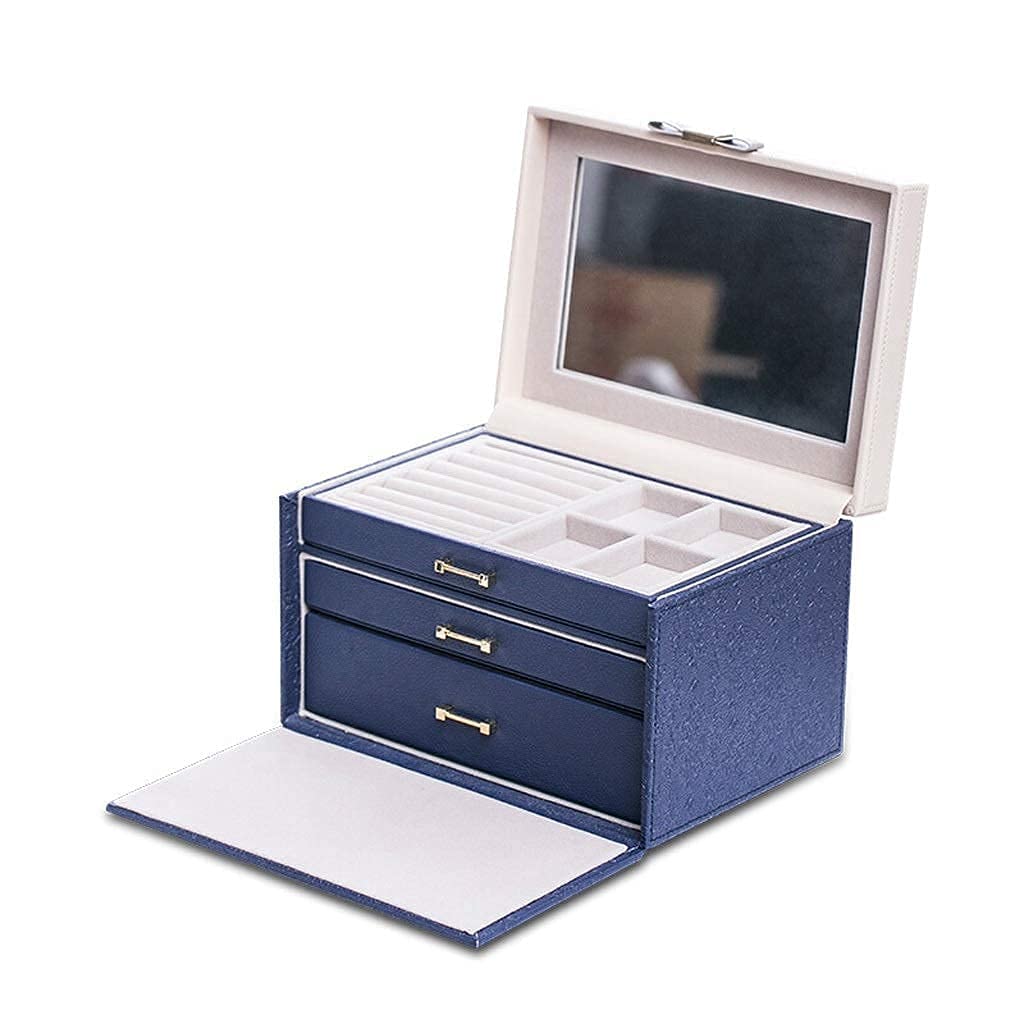 Smykkeskrin i flere niveauer med spejl til halskæder, øreringe og armbånd