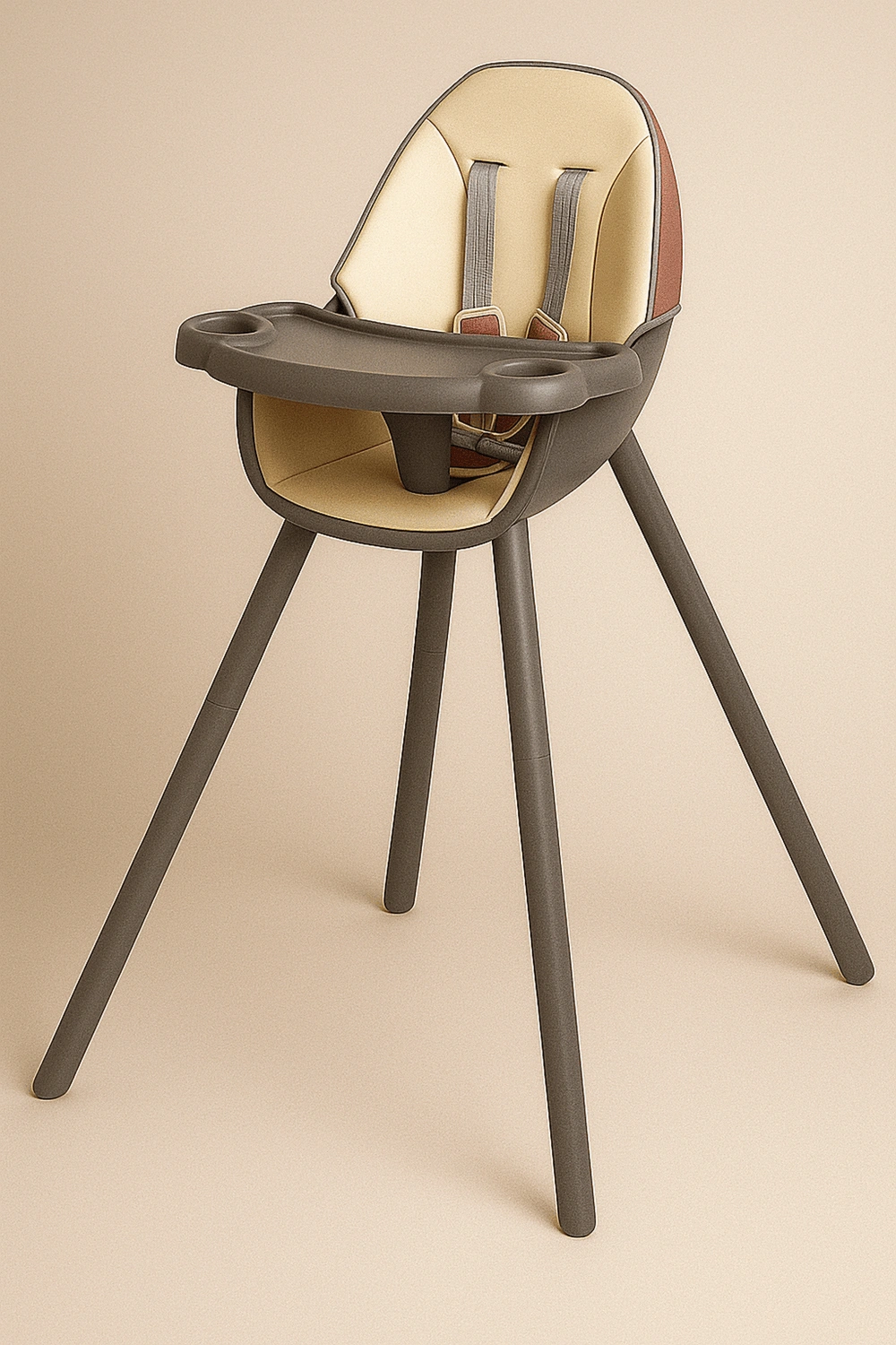 Chaise haute avec tablette amovible et structure stable, jusqu