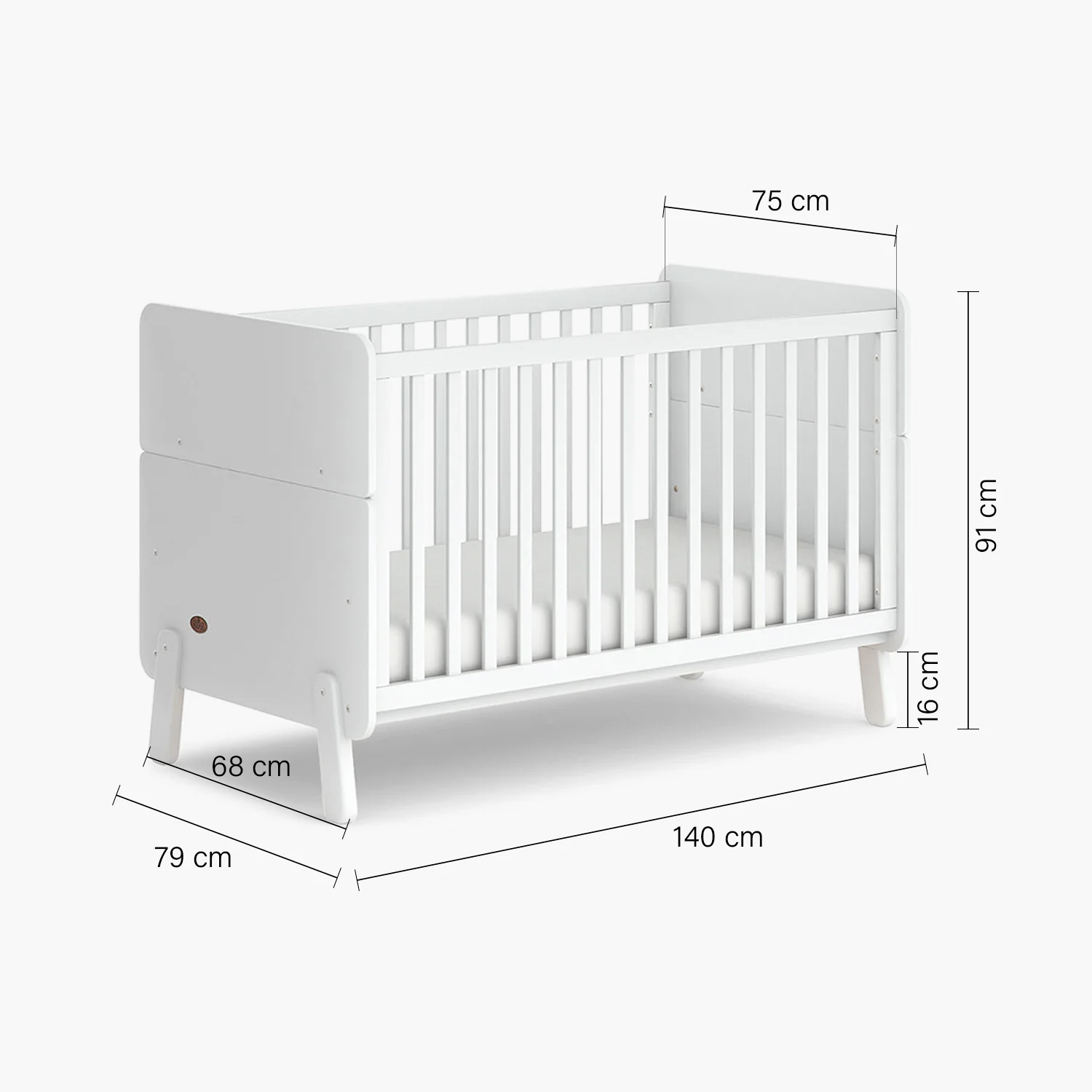 2025 Emma 3-i-1 Tremmeseng Hvid/Hvid