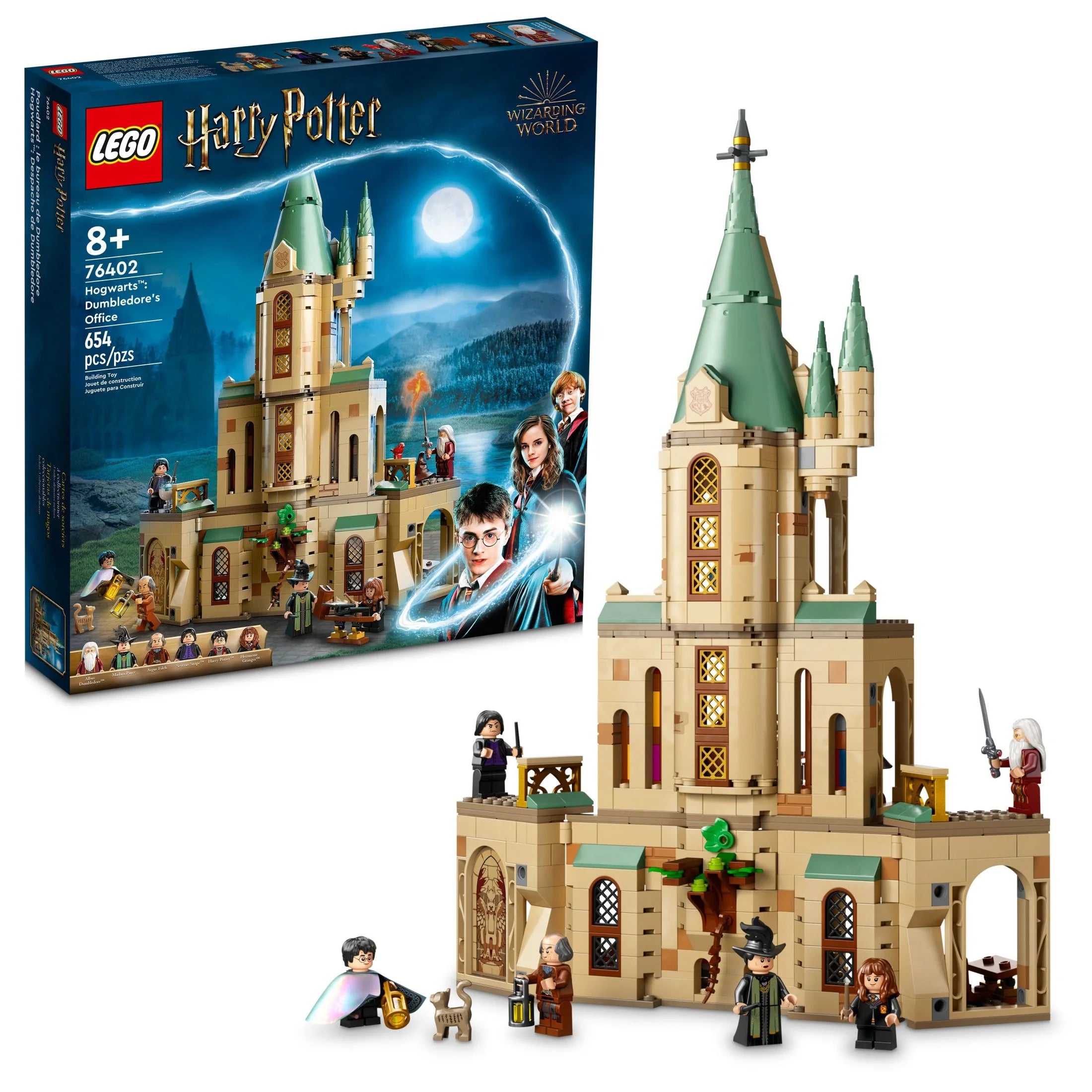 LEGO Harry Potter Hogwarts: Dumbledores kontor 76402 - Legetøjsslot med sorteringshat, Gryffindors sværd og 6 minifigurer, til børn fra 8 år