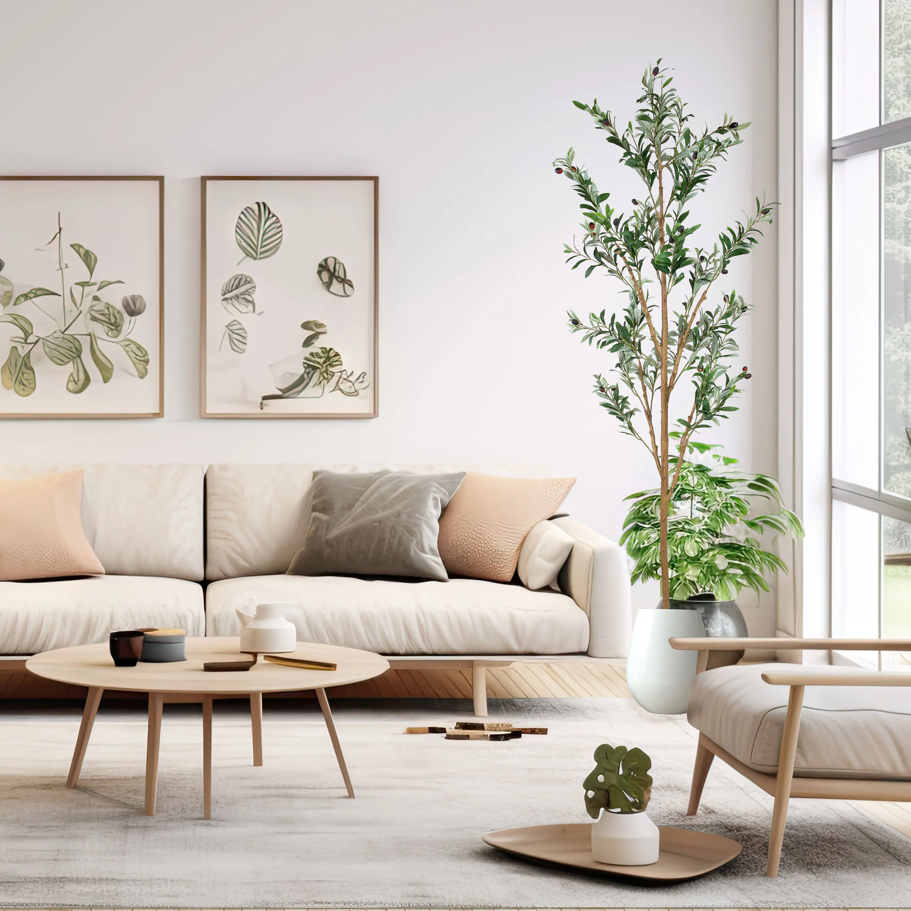 Olivier artificiel en pot 2025 avec feuilles en soie par Sunnydaze