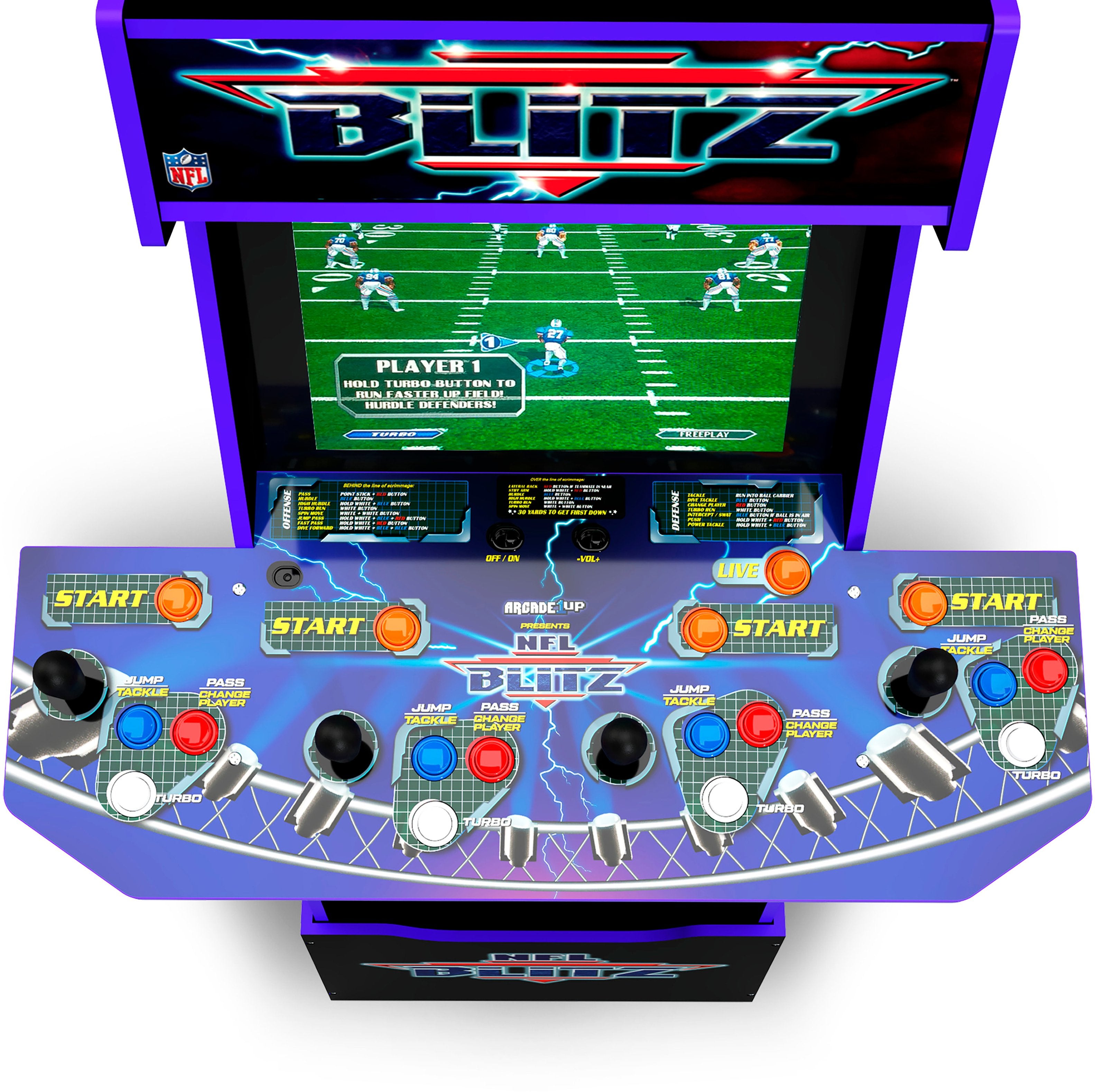 Arcade1Up – NFL Blitz arkademaskine med løftebase og oplyst telt – flerfarvet