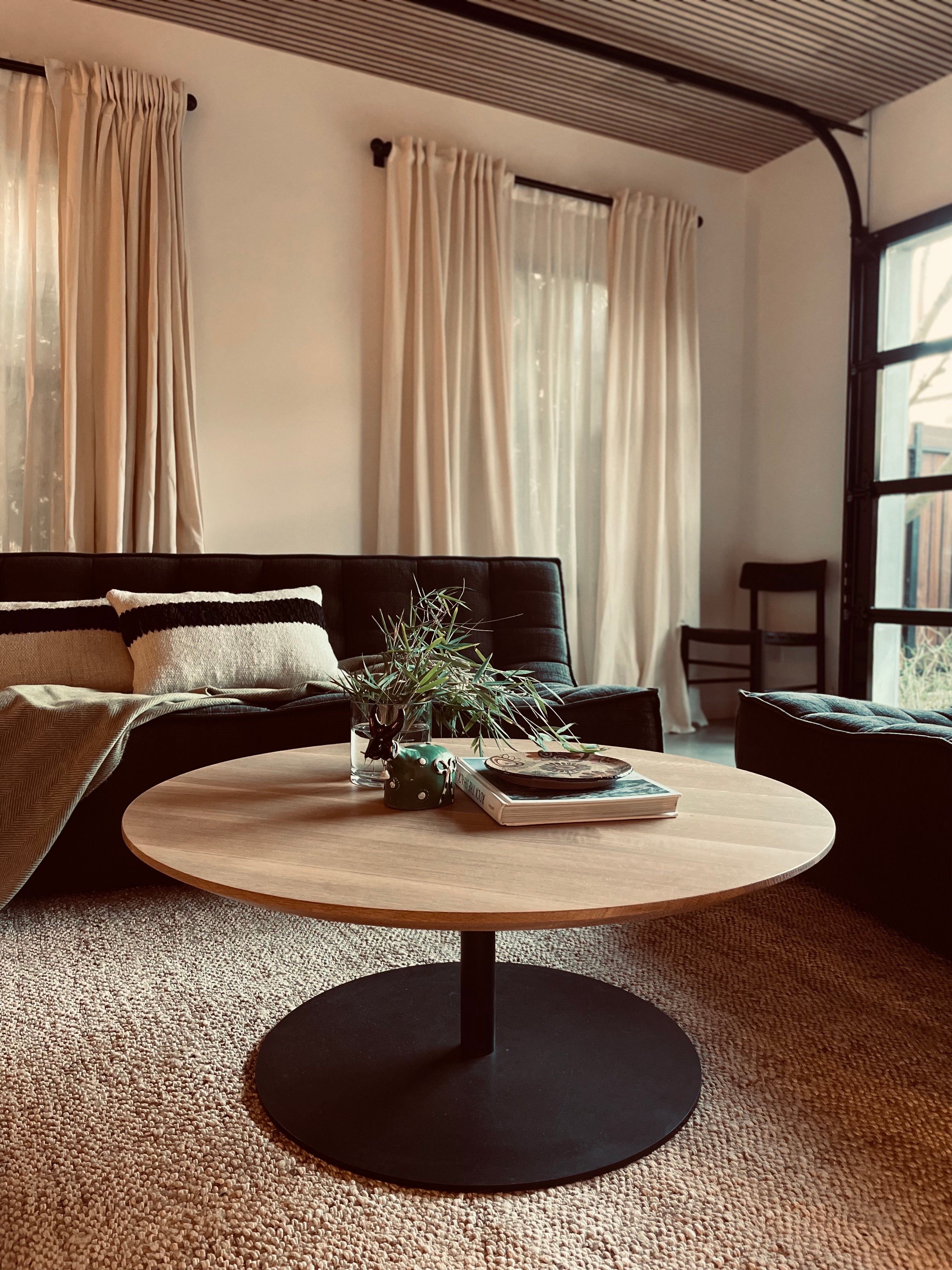 Mesa de centro redonda Disco - Roble blanco