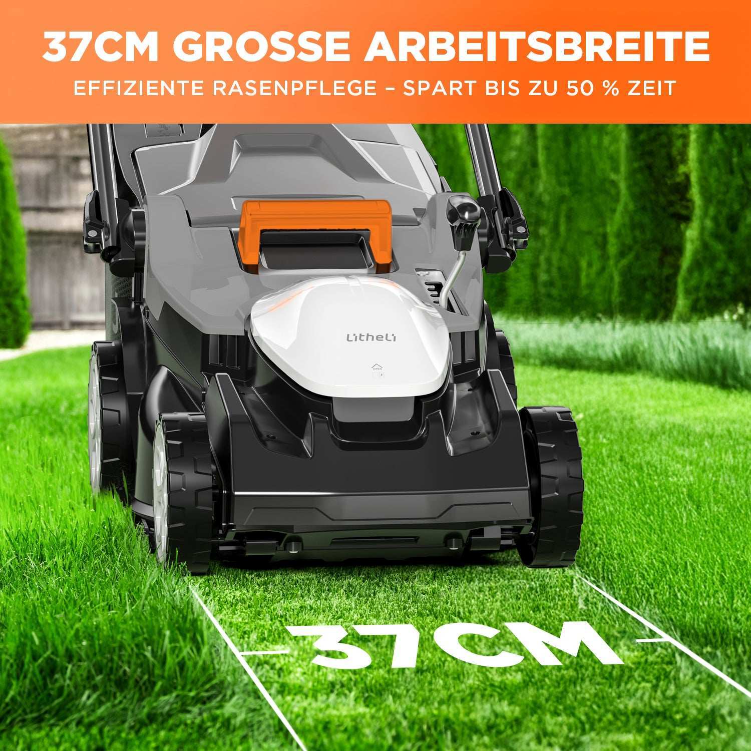 Tondeuse à gazon sans fil Handy+ U20 (2025) | 2 batteries 20 V, largeur de coupe 37 cm | Comprend 2 batteries SE 4,0 Ah | Pour pelouses jusqu'à 300 m²