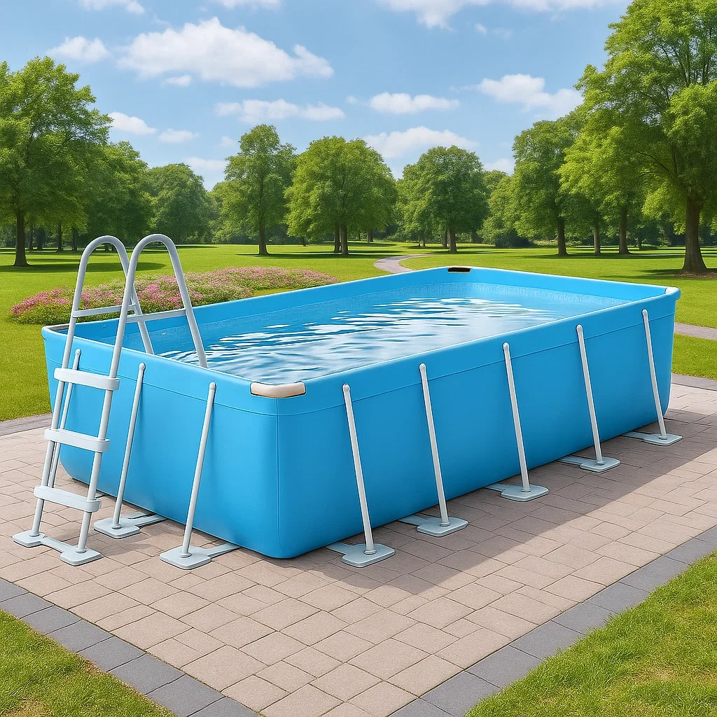 Piscine tubulaire rectangulaire amovible en acier bleu/gris 532 x 265 x 119 cm avec filtre et échelle MqyDNkq198AF