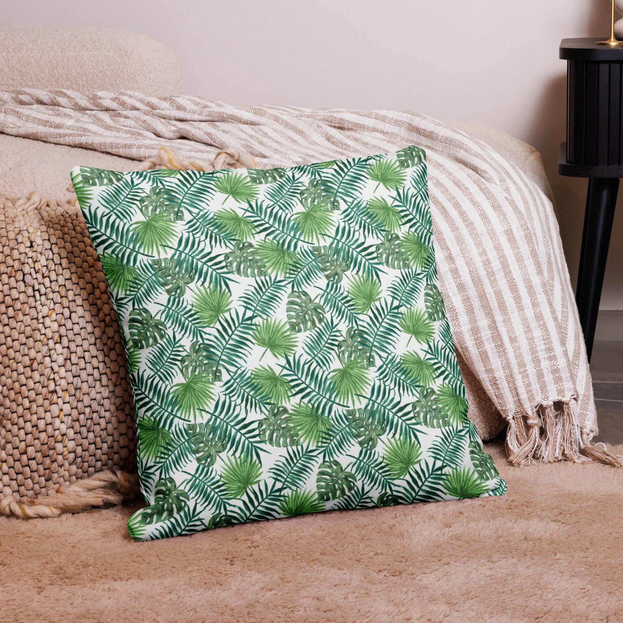 Tropical Leaves Premium Throw Pillow