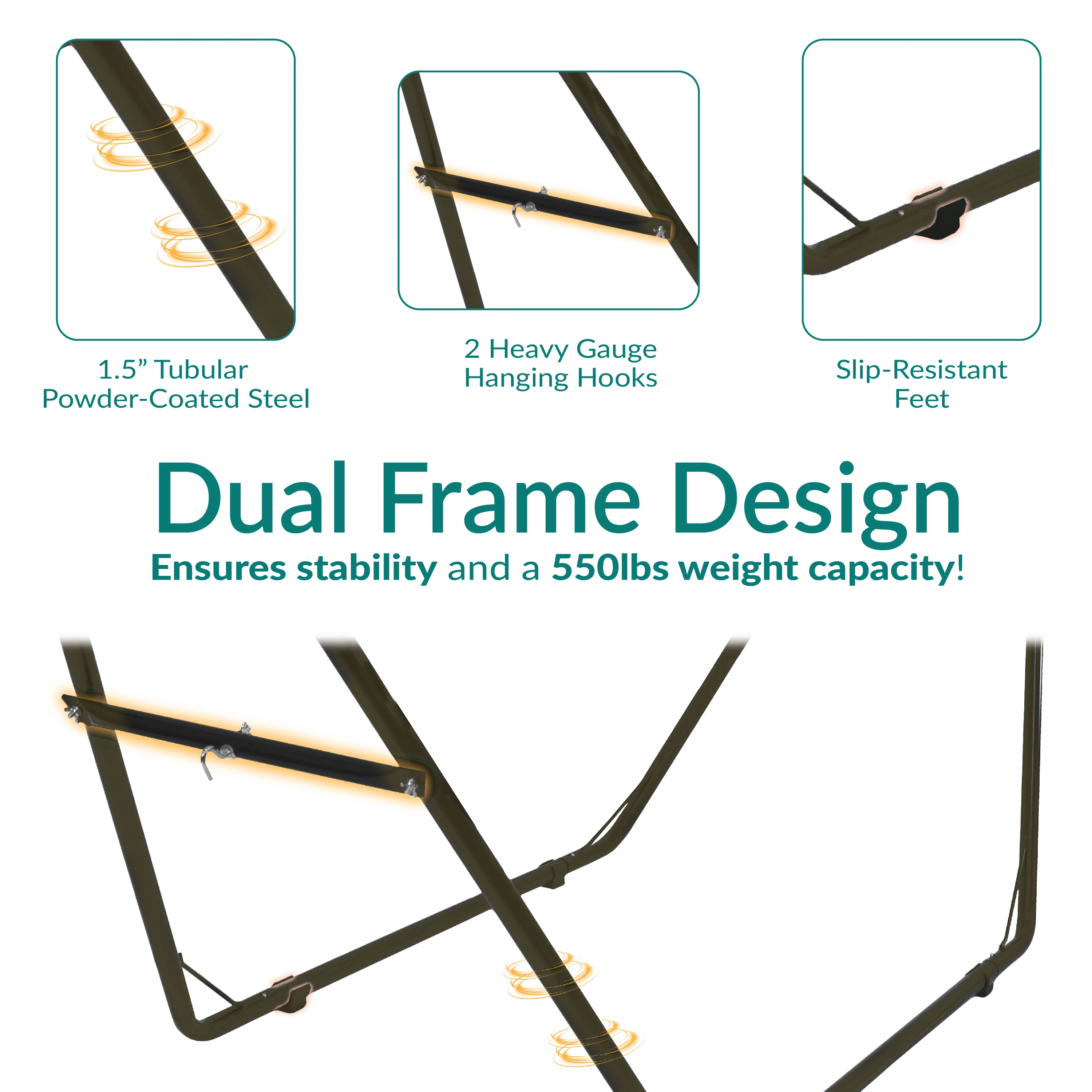 2025 Sunnydaze Forstærket Universal Multifunktionelt Hængekøjestativ