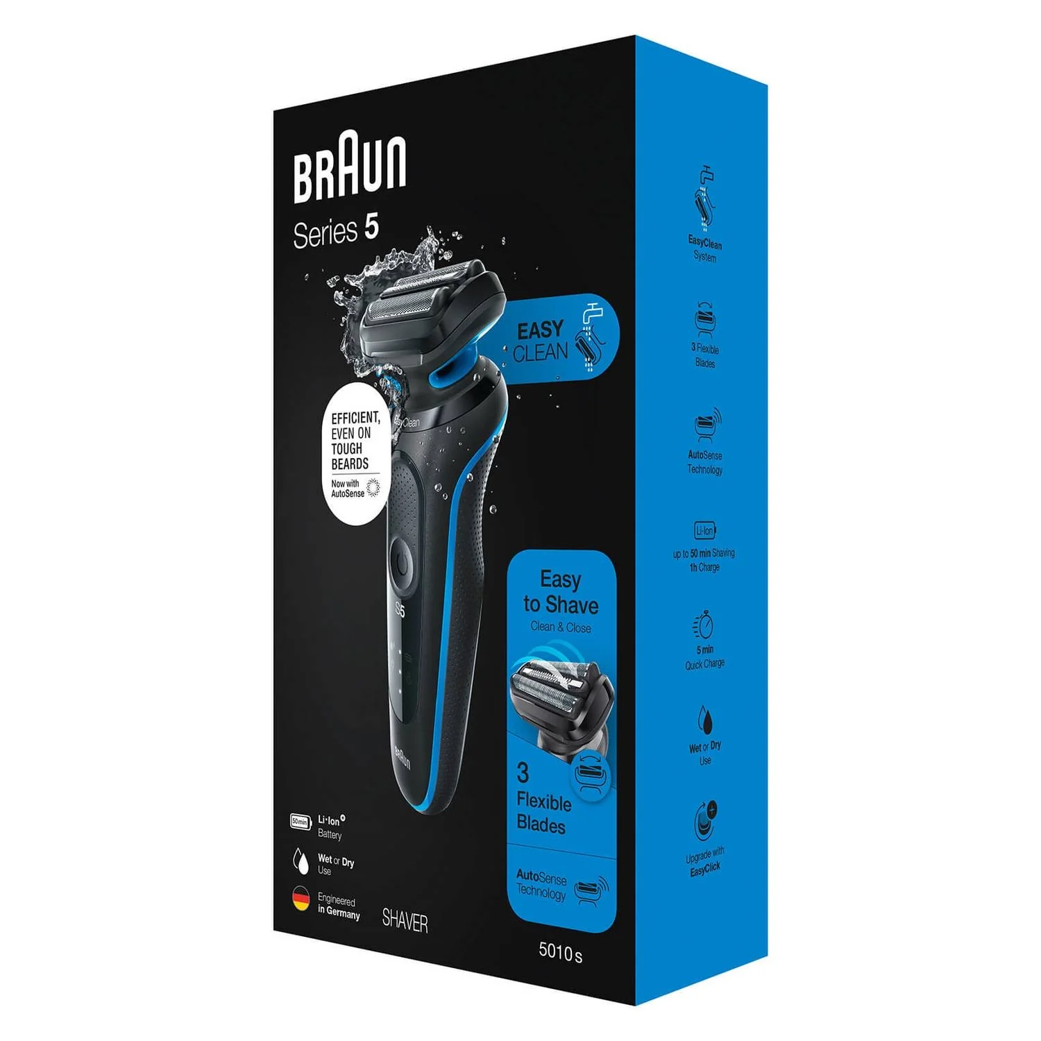 Rasoir électrique Braun Series 5 51-B1200s Noir-Bleu (2025)