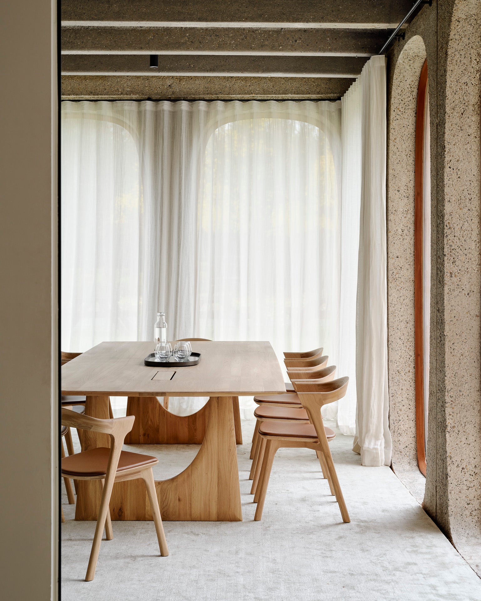 Geometric Meeting Table - Oak