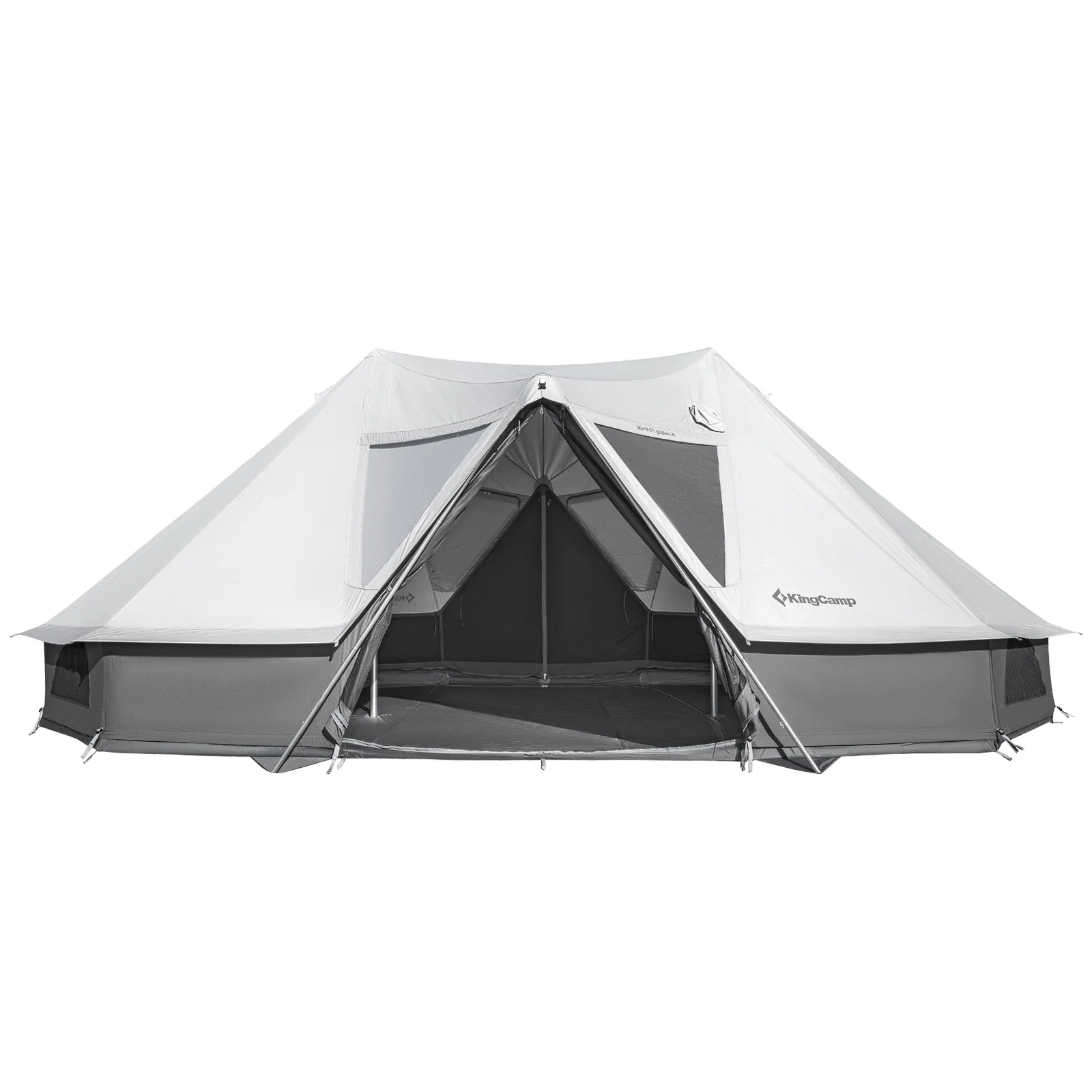 2025 KingCamp Khan Palace – Rummeligt glampingtelt med variabel ventilation, høj indvendig højde og valgfri pejs til store grupper