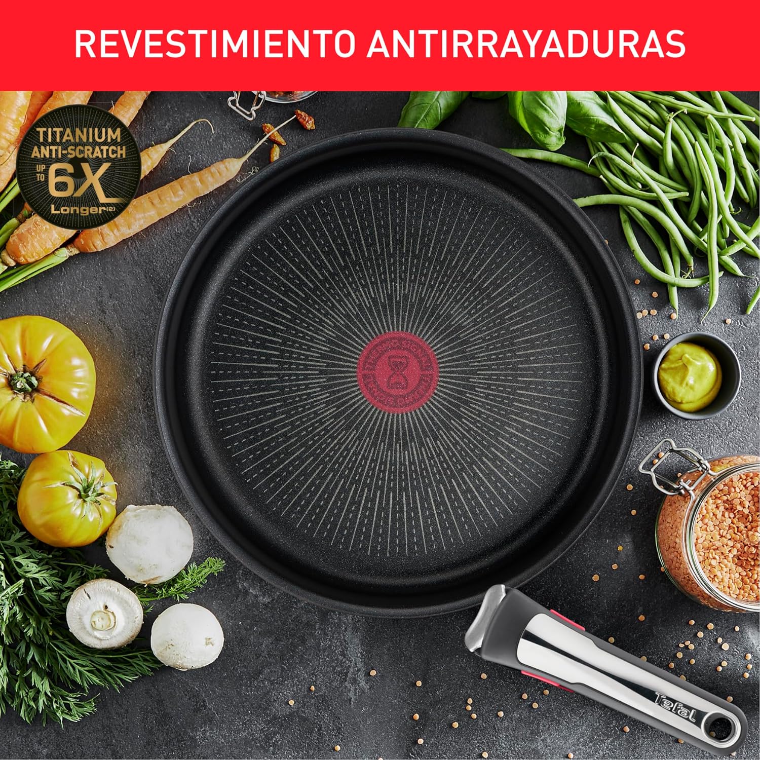 Tefal Ingenio Unlimited On – 3er-Set Töpfe (16/18/20 cm) + abnehmbarer Griff | Induktionsgeeignet, antihaftbeschichtet, mit Titanbeschichtung, Thermo-Signal, PFOA-frei, spülmaschinen- und ofenfest
