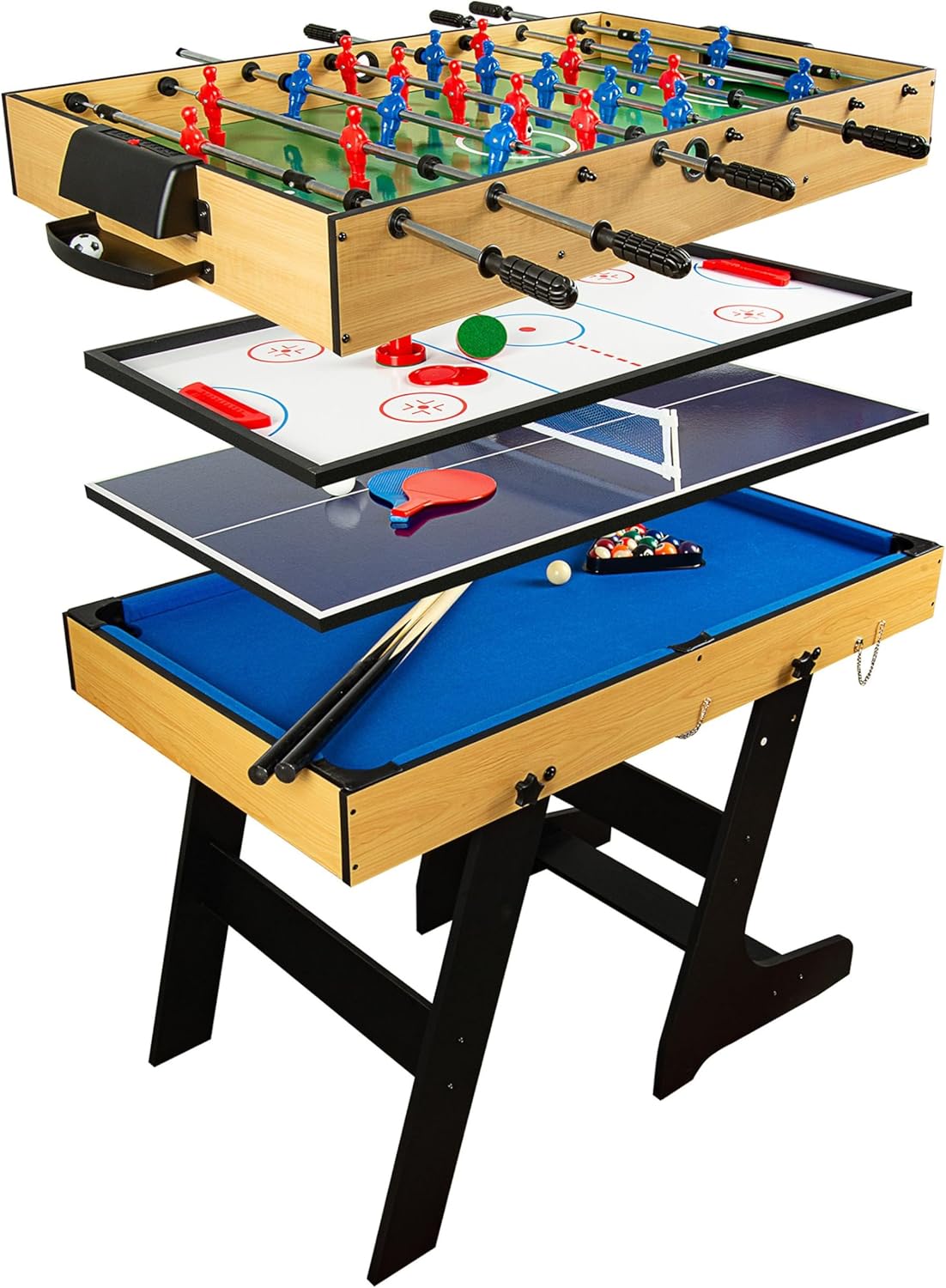 Leomark Spieltisch aus Holz für Kinder und Erwachsene | Spielspaß zu Hause oder auf Partys, Familienunterhaltung | Stabil, lehrreich und einfach aufzubauen