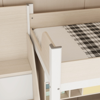Steel and wood combination apartment bed
