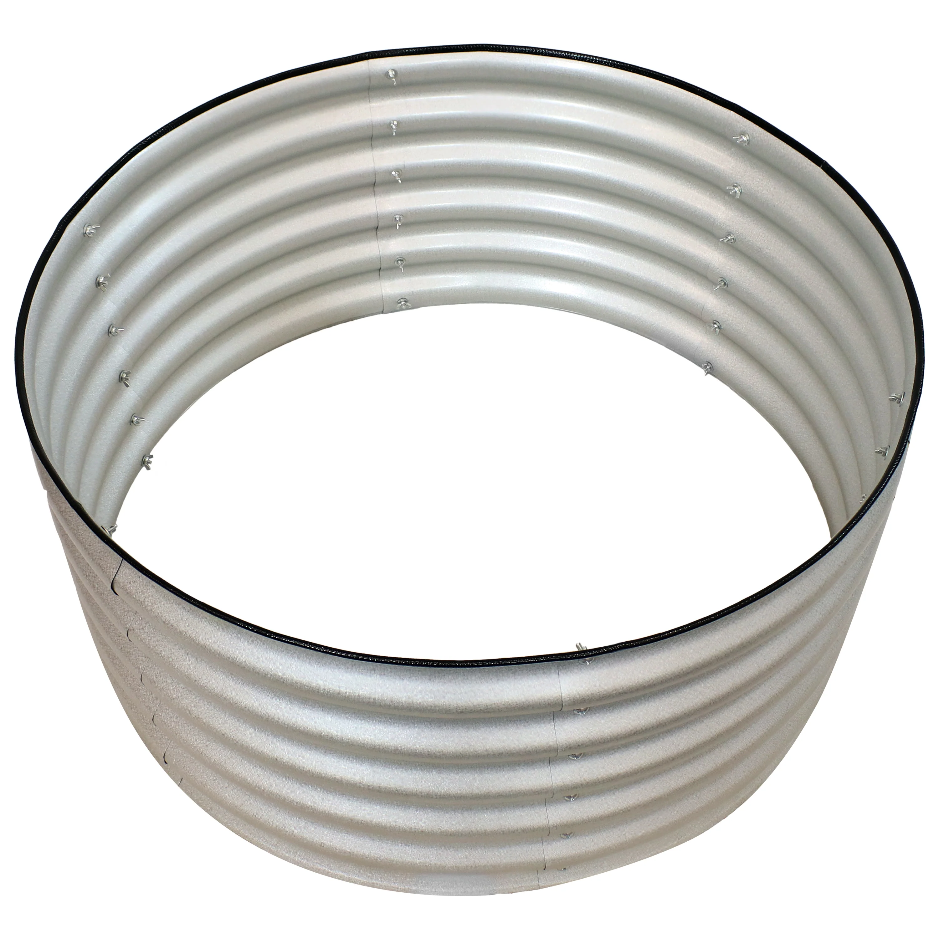 2025 Sunnydaze Rundt Højbed i Galvalume Stål - Højde 43,8 cm