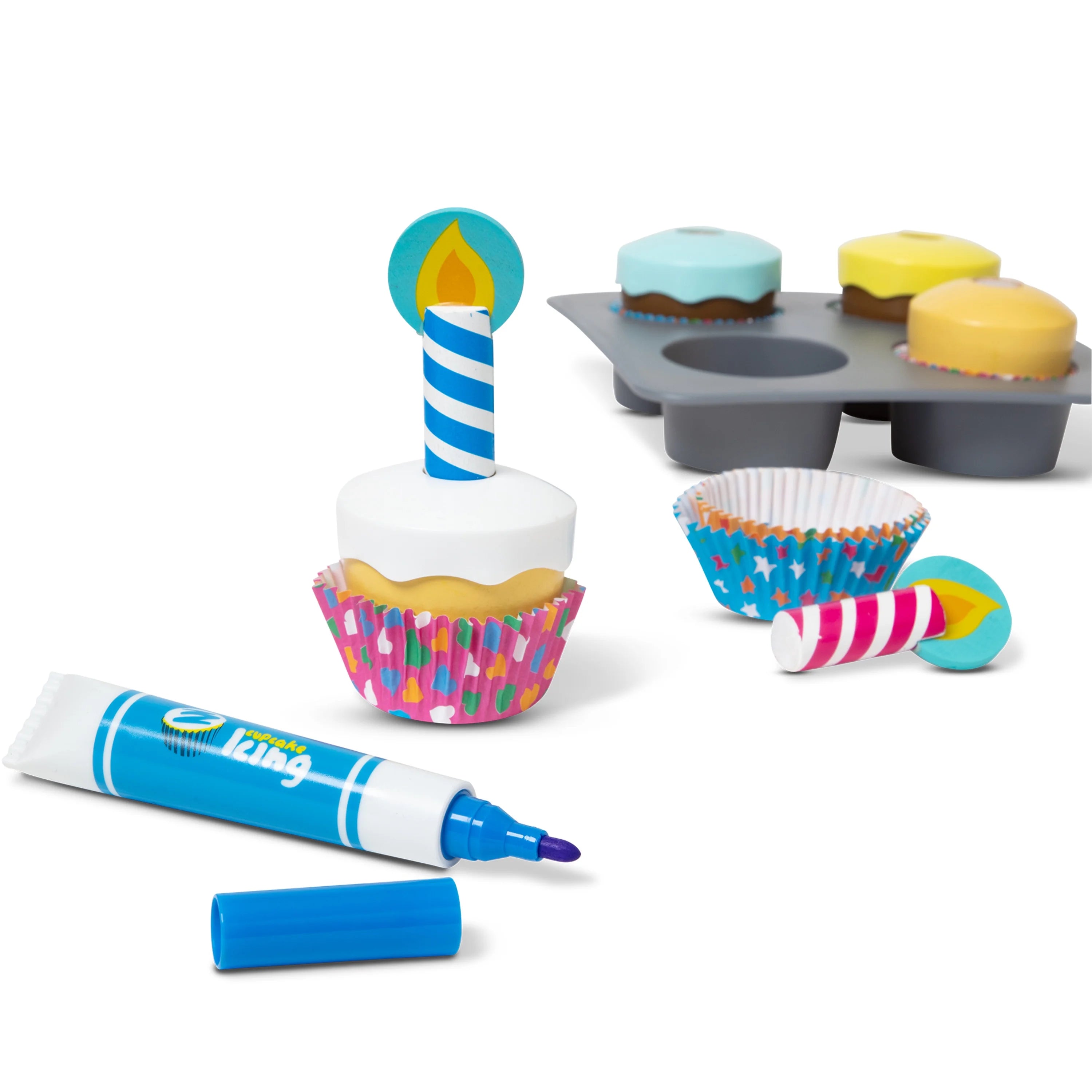 Melissa & Doug Coffret de décoration et de pâtisserie en bois pour cupcakes – Certifié FSC