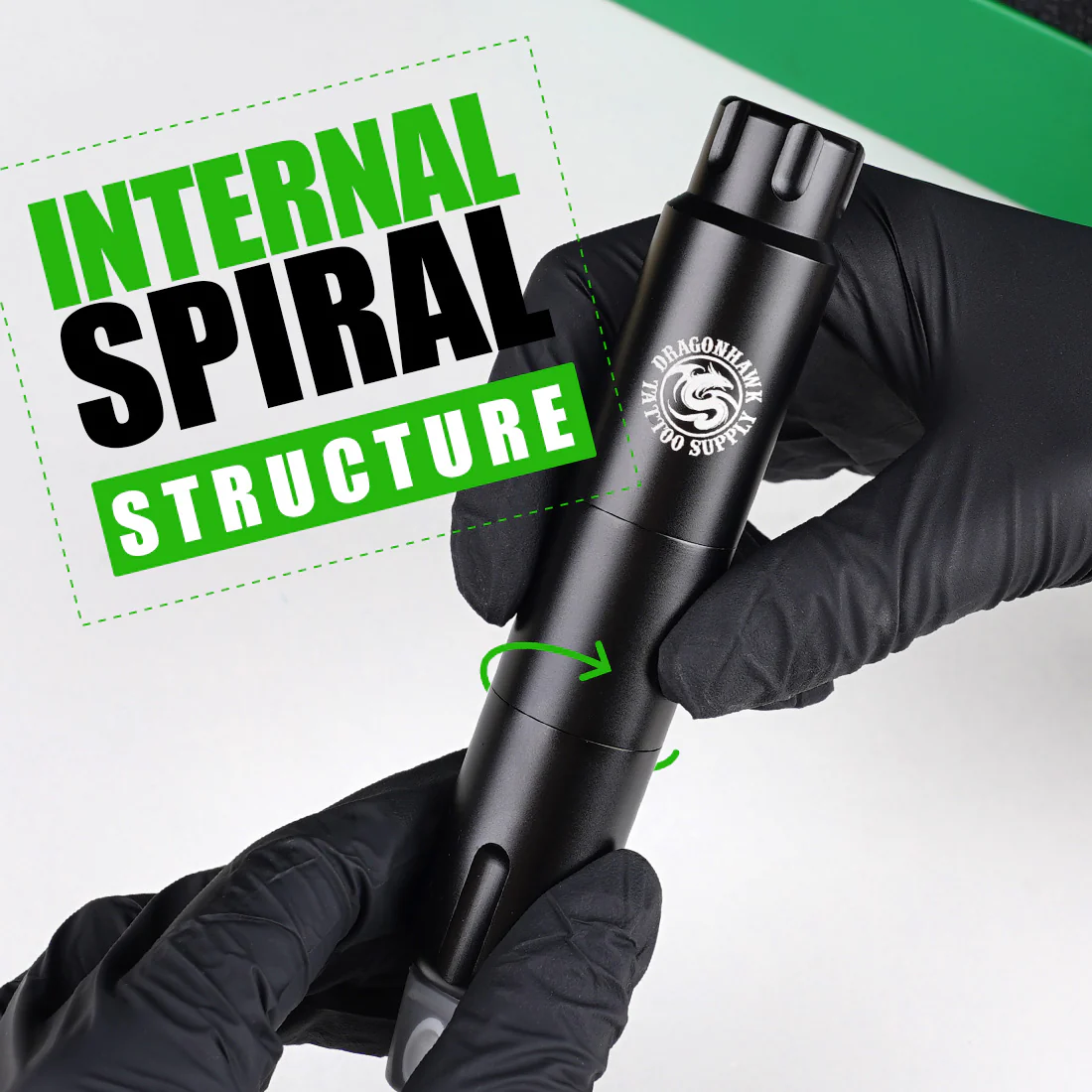 Dragonhawk S12 Tätowiermaschine mit 3,0 mm Hub und kabellosem Akku-Set