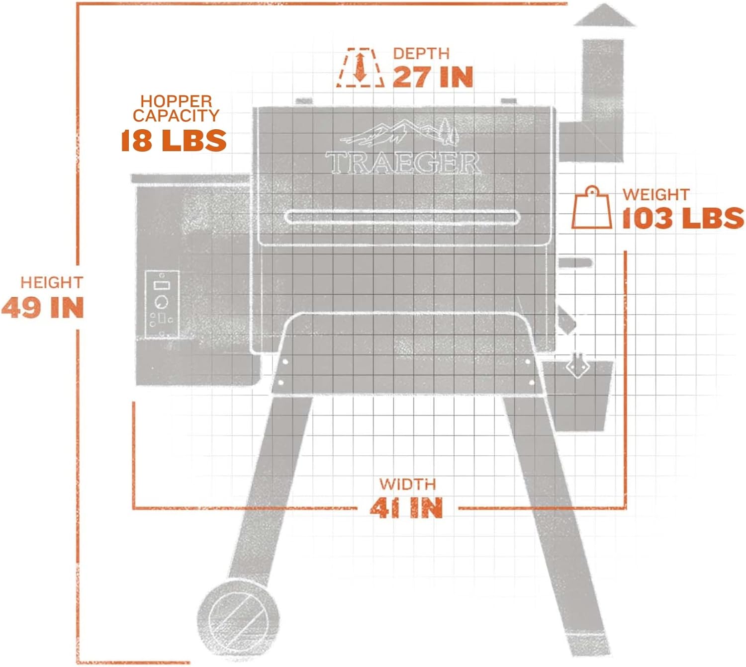 Traeger Pro 22 Elektrischer Pelletgrill und Smoker, Bronze