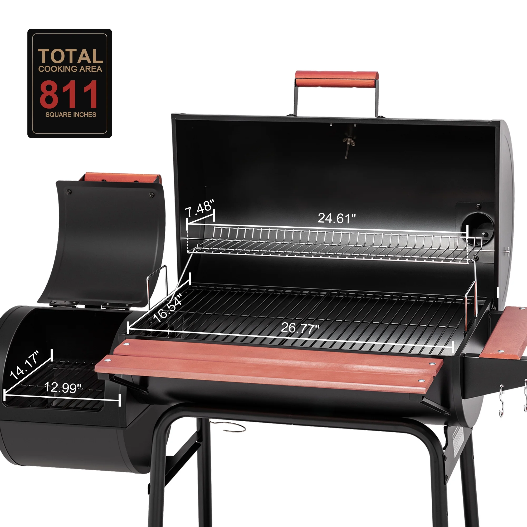 2025 Royal Gourmet CC1830W 76 cm kulgrill med siderøger
