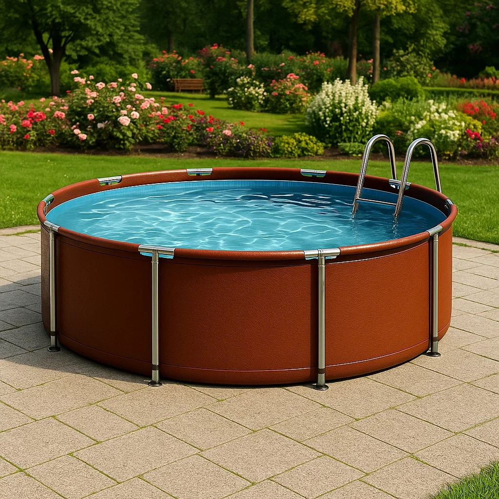 Piscine tubulaire ronde, diamètre 448 x 105 cm, avec filtre et échelle (réf. kUzgtHX295ZG)