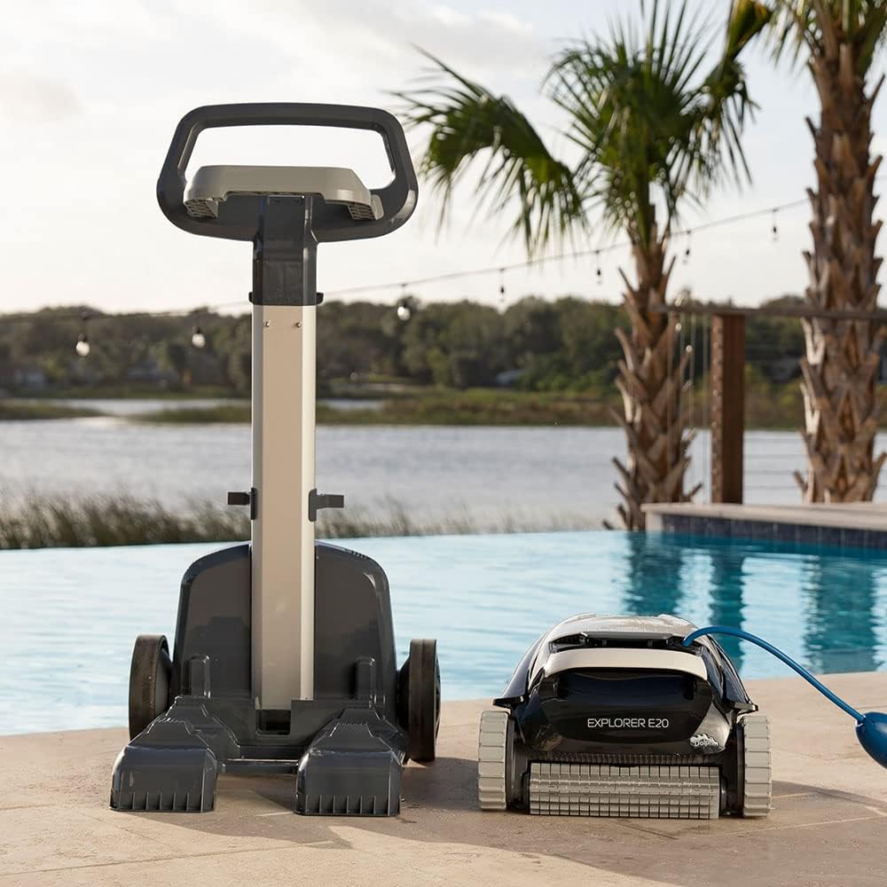 Robot nettoyeur de piscine 2025 pour piscines jusqu'à 9 mètres – Brosse de nettoyage et filtres à chargement par le haut