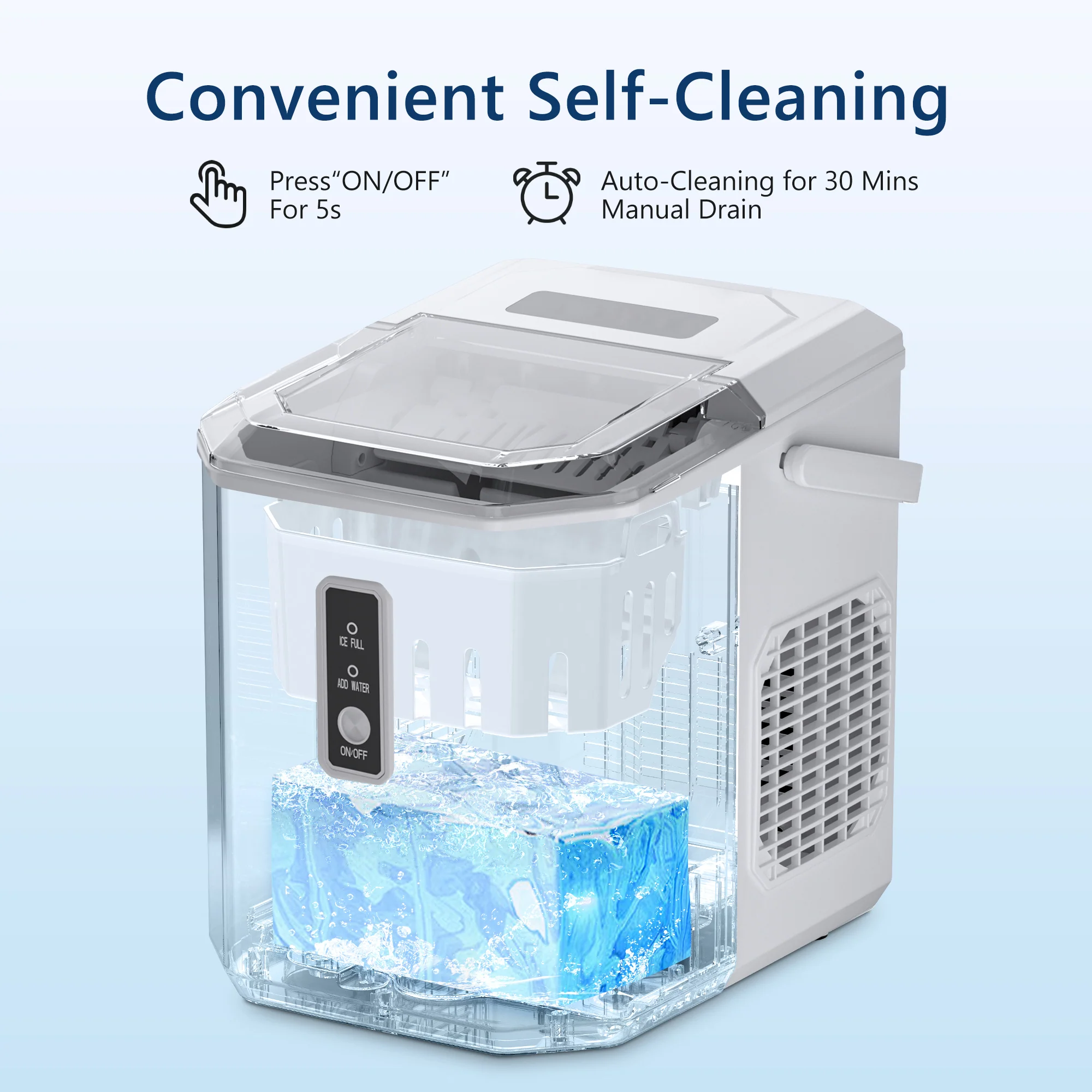 EUHOMY Tisch-Eiswürfelbereiter 2025 – 12 kg/24 h. Unübertroffene Mobilität