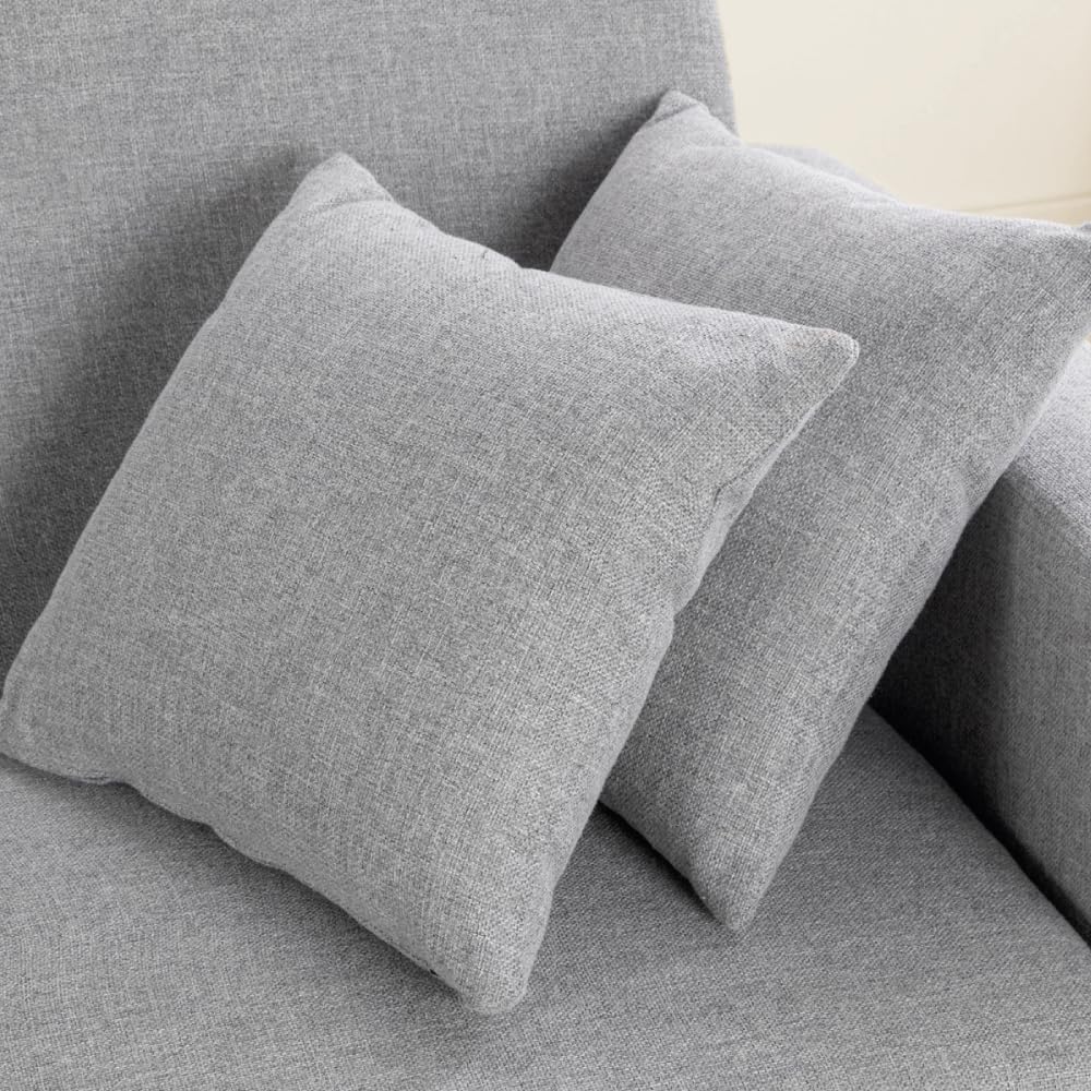 Don Descanso Reine 3-Sitzer-Schlafsofa, Stoffbezug, Click-Clack-Öffnungssystem, Sofa-Maße: 201 x 73 x 79 cm, Bett-Maße: 201 x 99 x 42 cm, inklusive 2 Kissen, Hellgrau