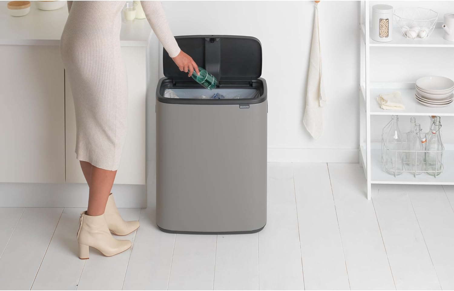 Brabantia Abfalleimer, Stahl matt, Anti-Fingerprint, 2 x 30 l