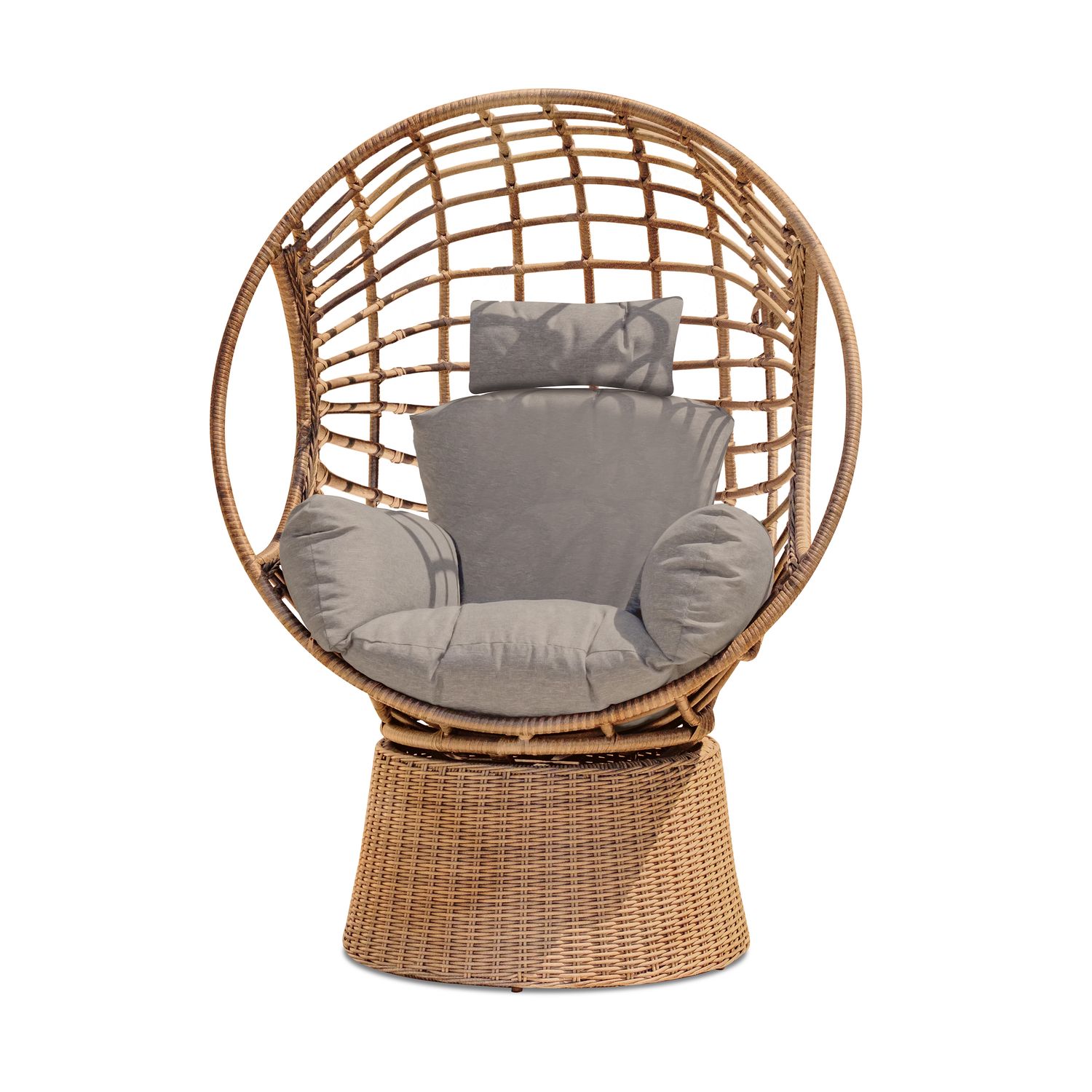 Braune geflochtene Gartenschaukel aus Kunstharz