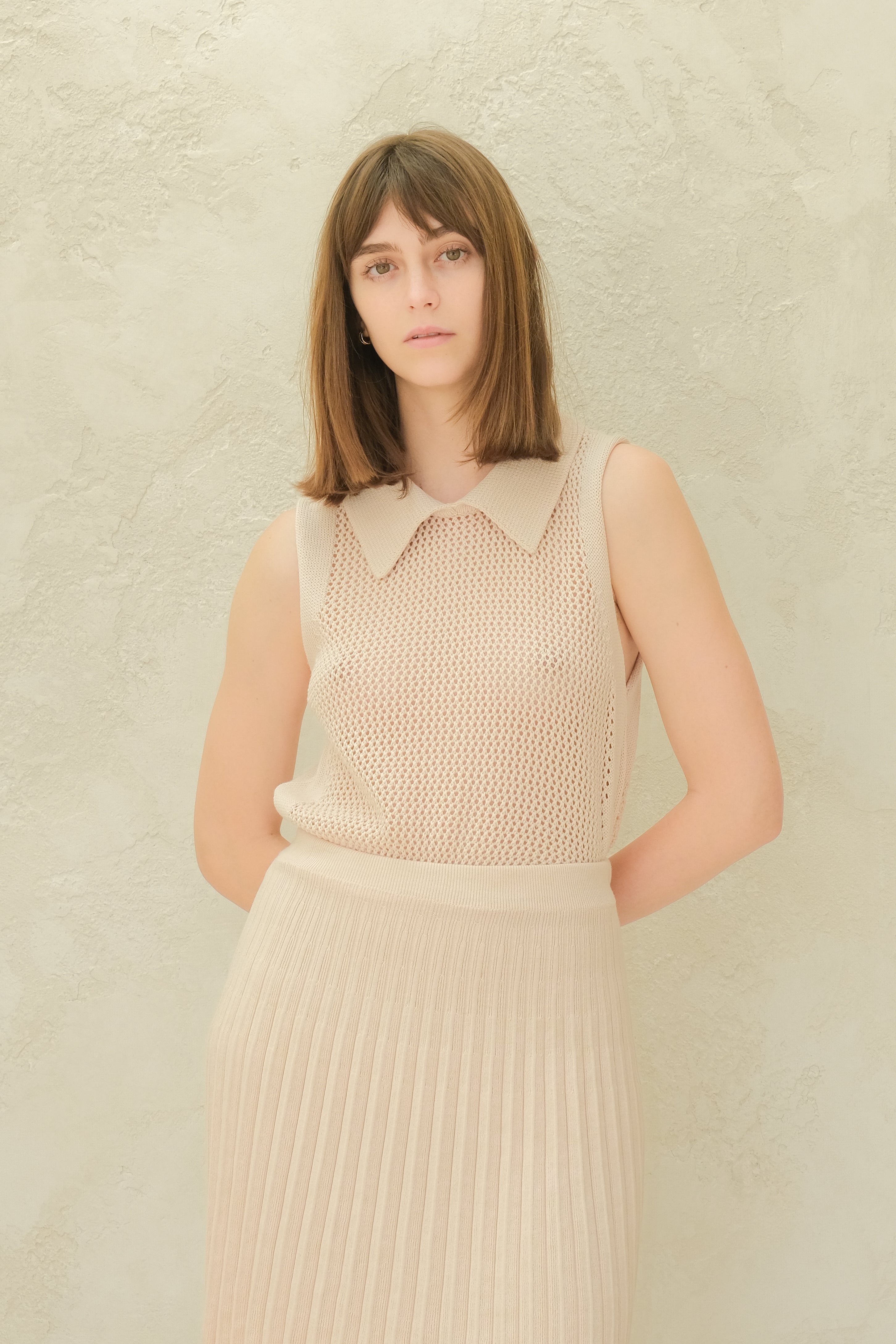 Fine Cotton Plissé Mini Skirt (3D-Knit)