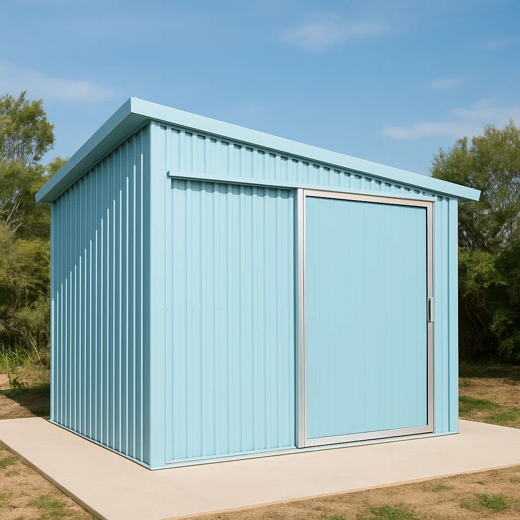 Abri de jardin en acier bleu clair pour usage extérieur, 220 x 180 x 230 cm CBgWFkc176BG