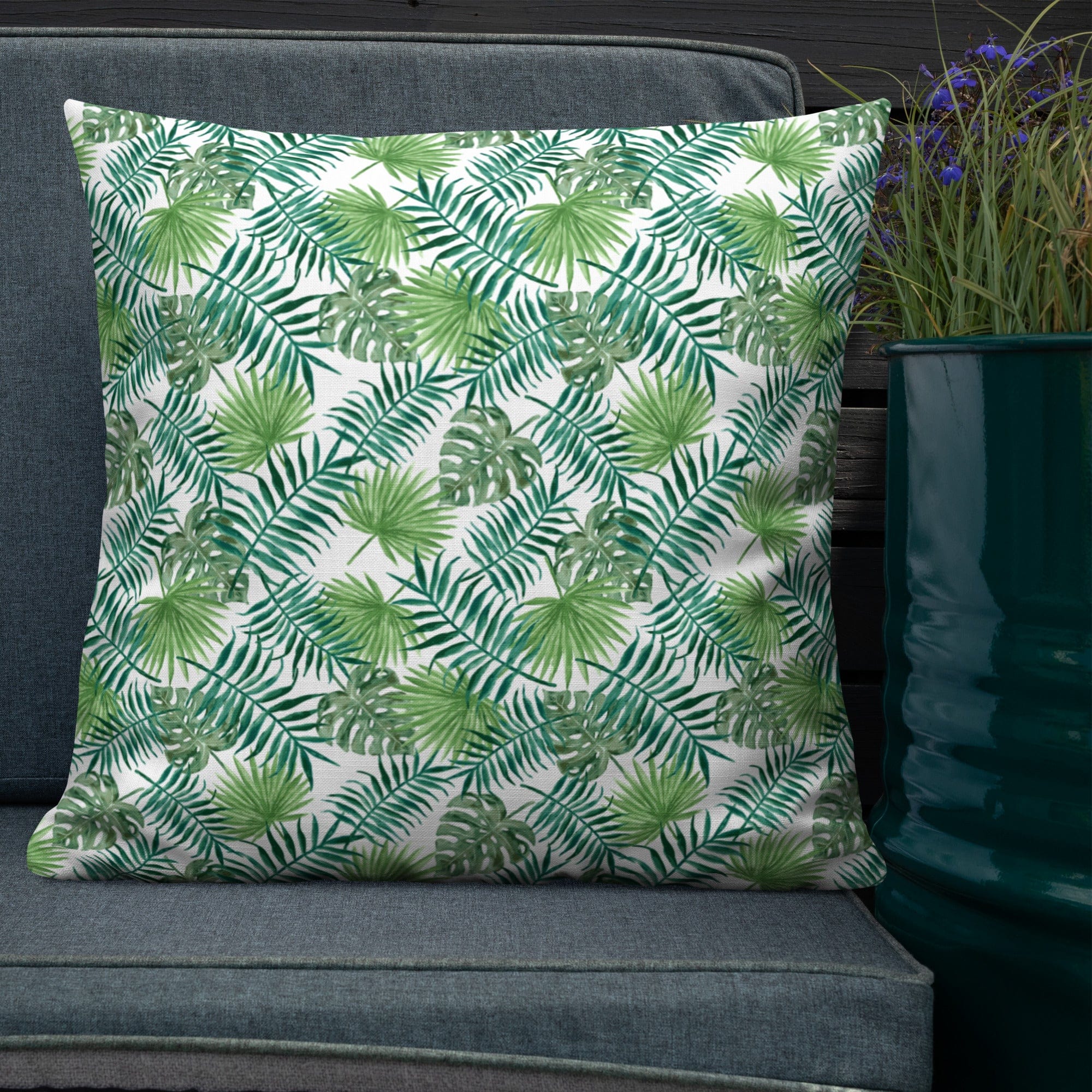 Tropical Leaves Premium Throw Pillow