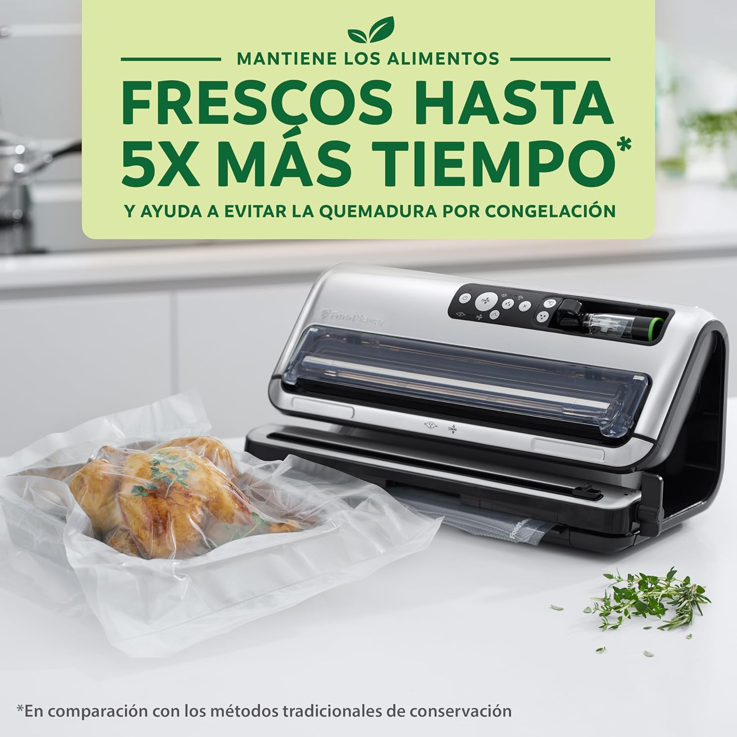 FoodSaver Elite All-in-One Vakuumiergerät für Flüssigkeiten und mehr | Lebensmittel bis zu 5x frischer* | Flüssigkeitsvakuumierung | 1 Rolle (28 x 244 cm) und 4 Vakuumbeutel (3,78 l & 3,78 l)