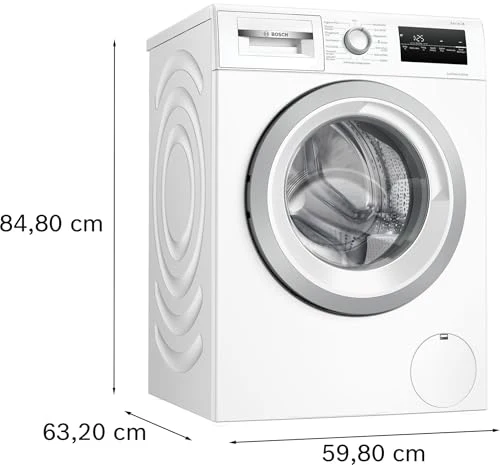 2025 BOSCH WAN28K23 Serie 4 vaskemaskine. Frontbetjent. 8 kg kapacitet. 1400 o/min. EcoSilence Drive: støjsvag og effektiv vask. Hygiene Plus. Speed ​​​​Perfect. Hvid. 60 cm. Amazon eksklusiv udgave