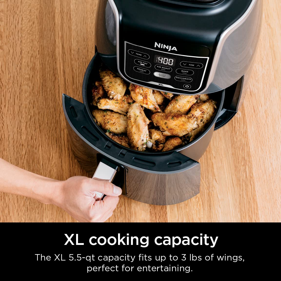 2025 Ninja AF150AMZ Airfryer 5,5 liter. Genopvarmer, tørrer og har multifunktion.