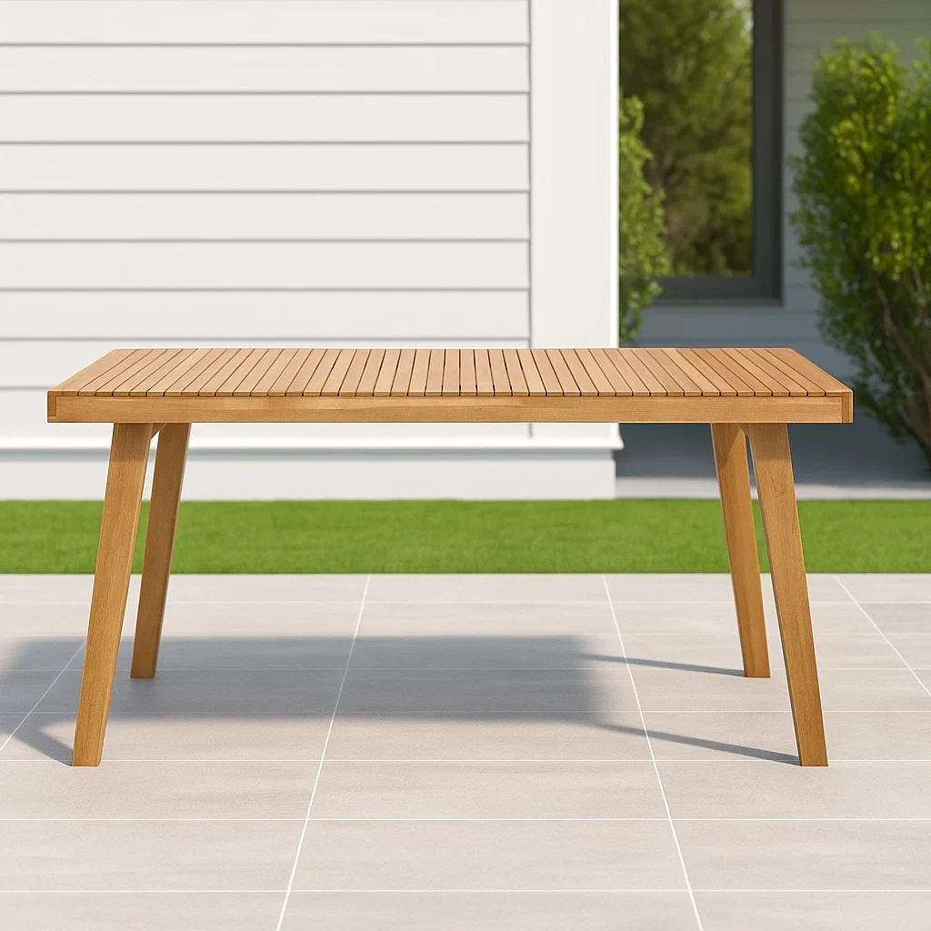 Table de jardin en bois marron, 175 x 86 x 75 cm