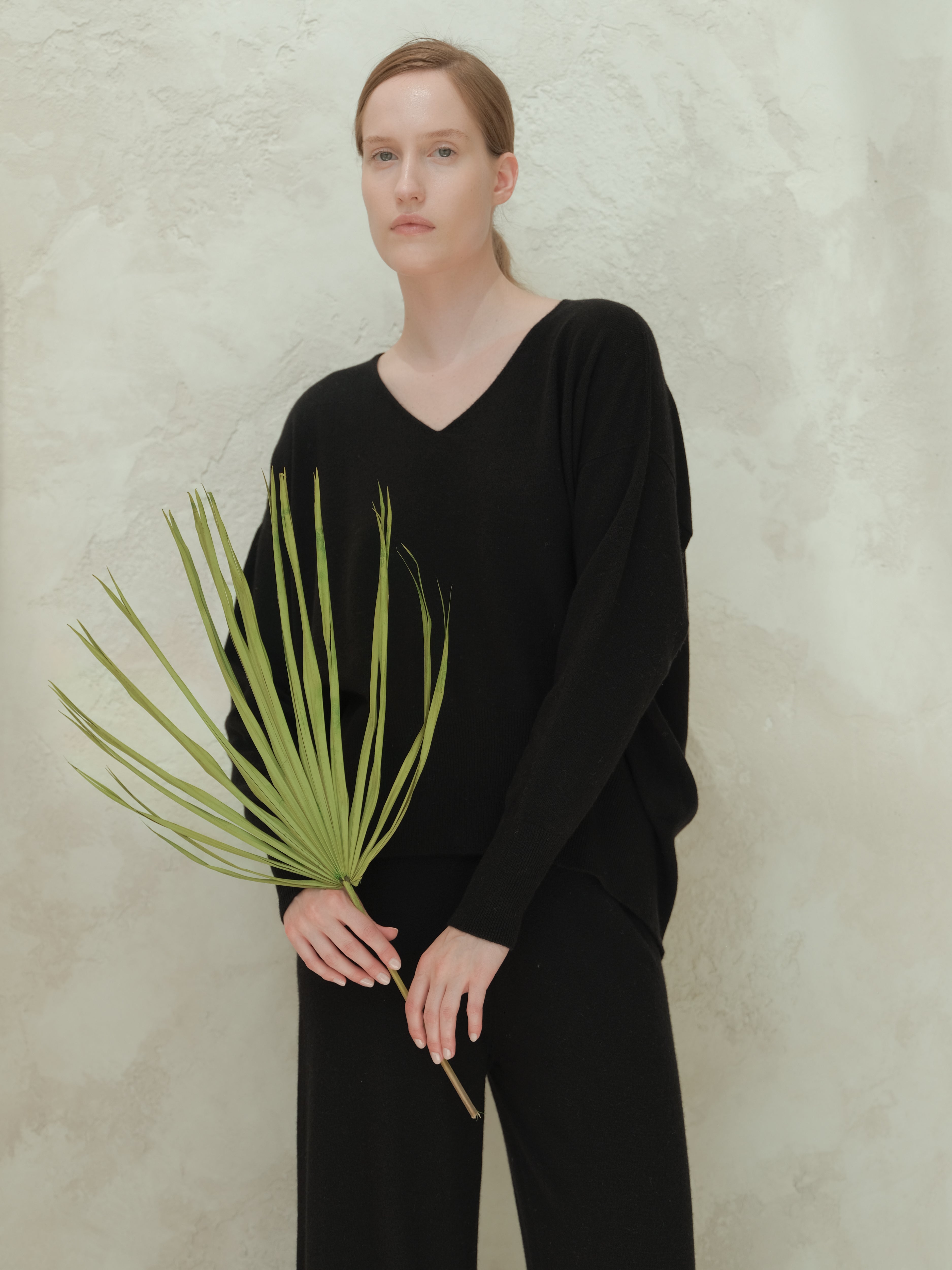 Wool & Cashmere Mix Maxi V-Neck Sweater