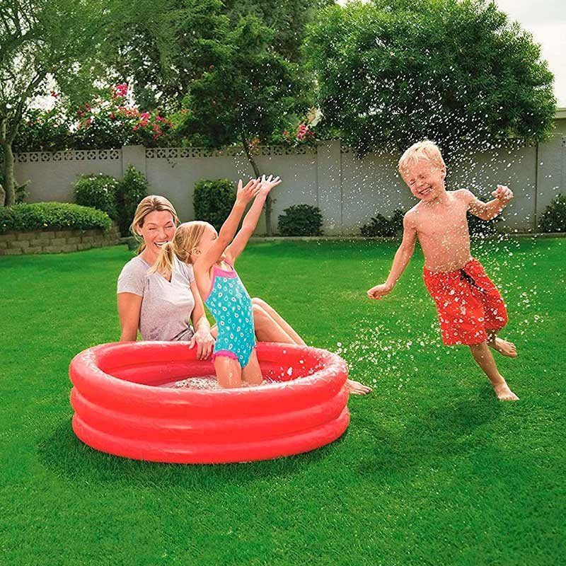 Bestway Play Pool Aufblasbares Kinderbecken 101l +2 Jahre Rot Ø102x25 cm
