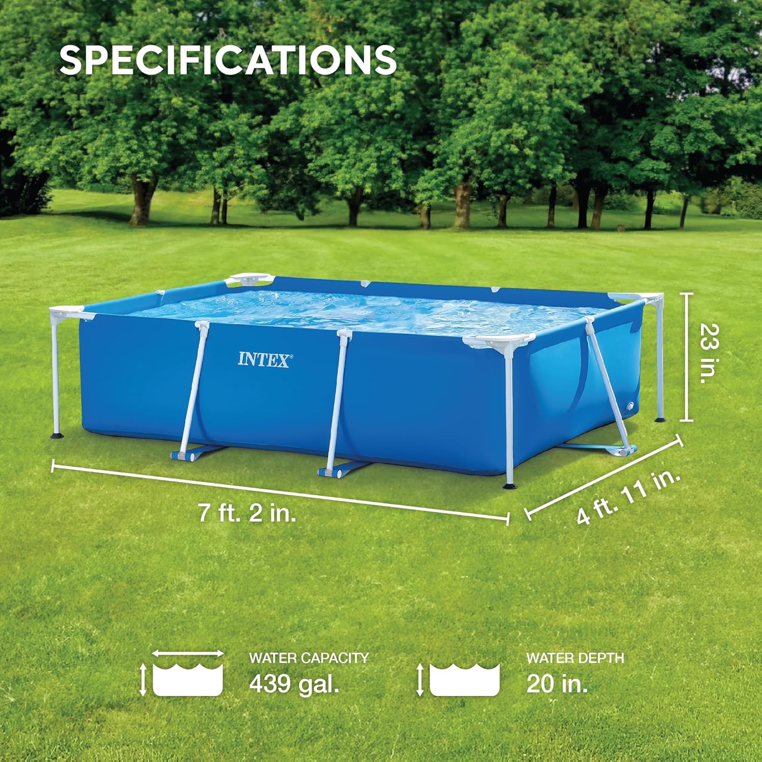 Intex 28271NP – Piscine amovible Small Frame 260 x 160 x 65 cm, 2 282 litres, bleue
