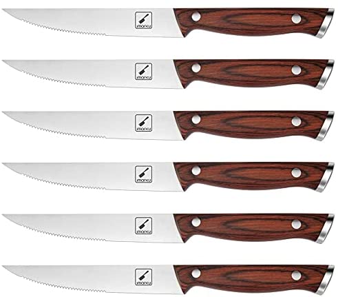 Japanisches Messerset, imarku Professional 16-teiliges Küchenmesserset mit Block, Kochmesserset mit Wetzstahl, deutscher Kohlenstoffstahl