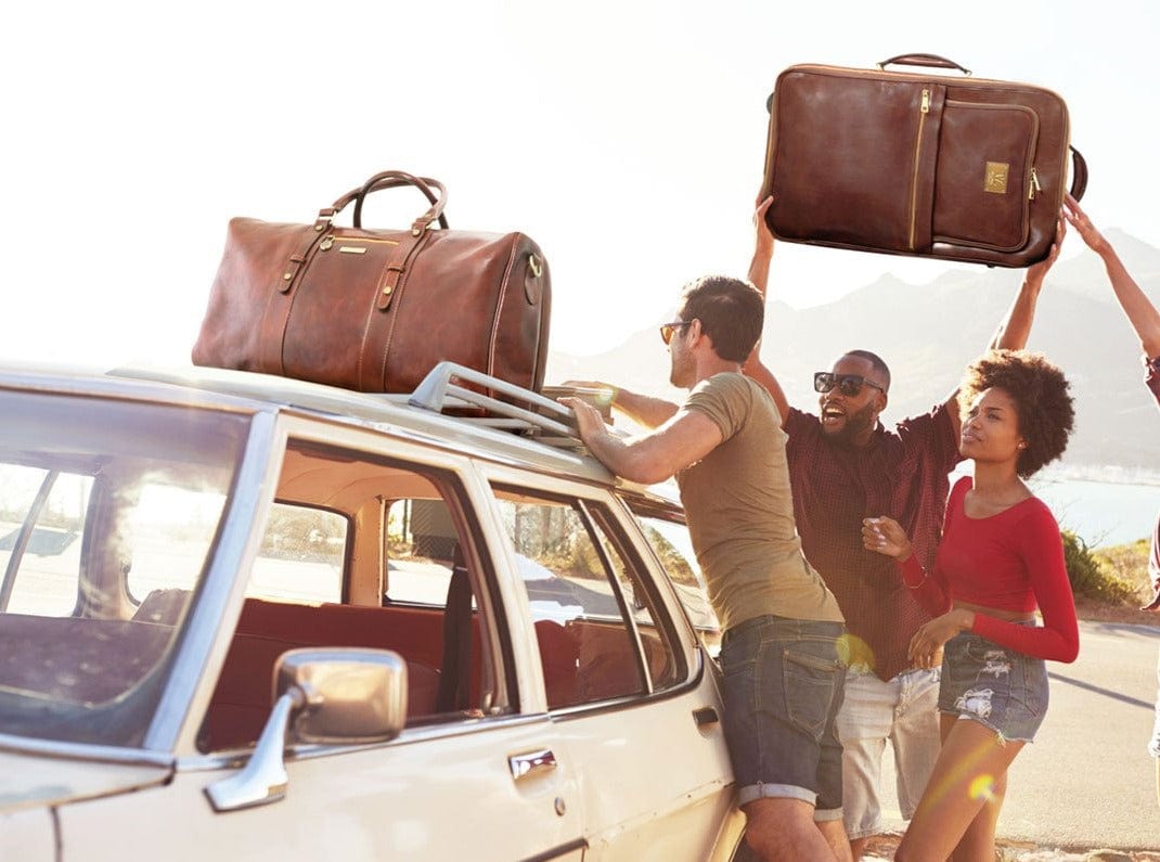 TL Voyager - Vertical leather trolley with 4 wheels | TL141911