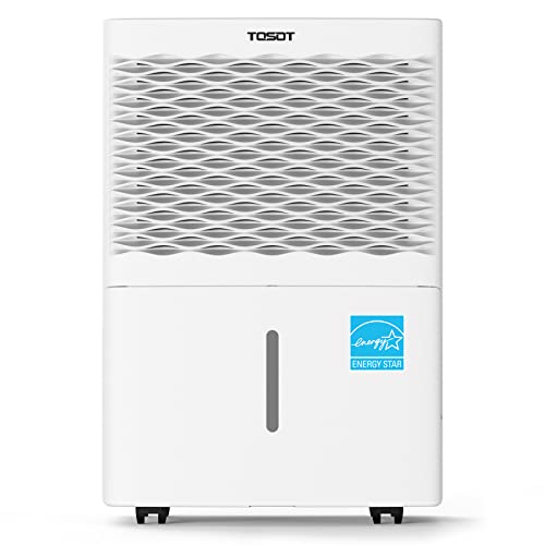 2025 TOSOT 20-pint affugter til 1.45 m². Energy Star-certificeret - til hjem, kælder, soveværelse eller badeværelse - Super støjsvag (tidligere 30-pint model)