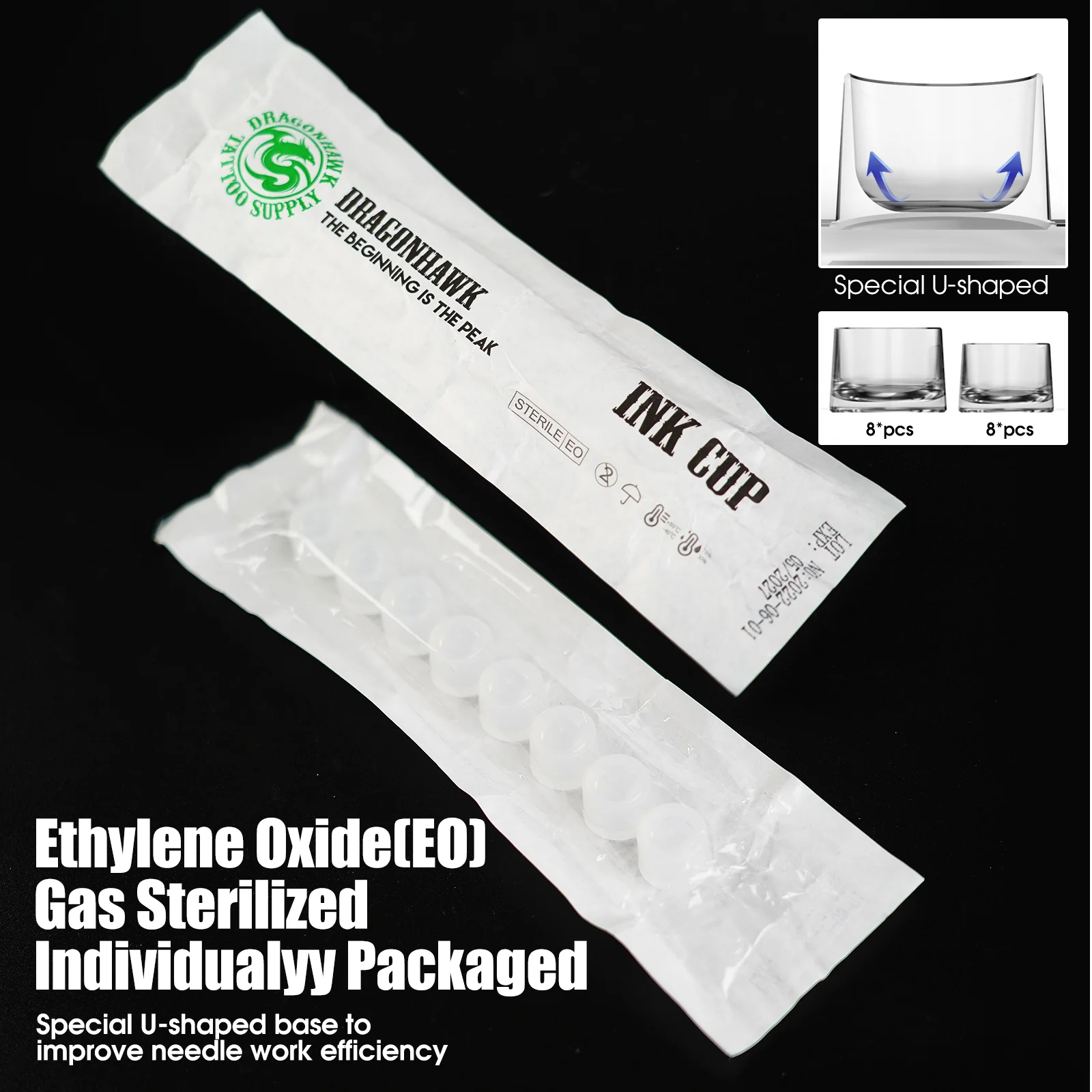 Kit de machine à tatouer sans fil Dragonhawk S8 avec course de 3,5 mm