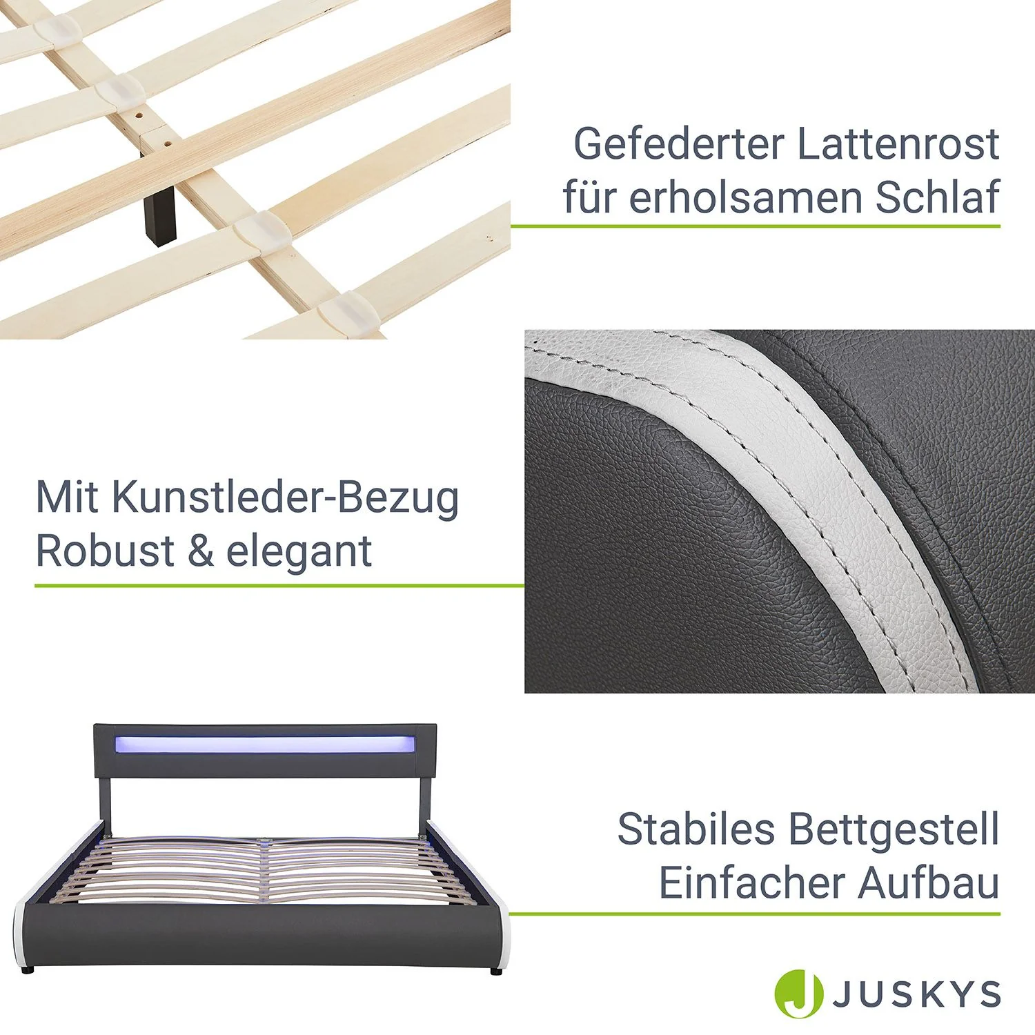 Lit capitonné Séville 2025, 140 x 200 cm, blanc