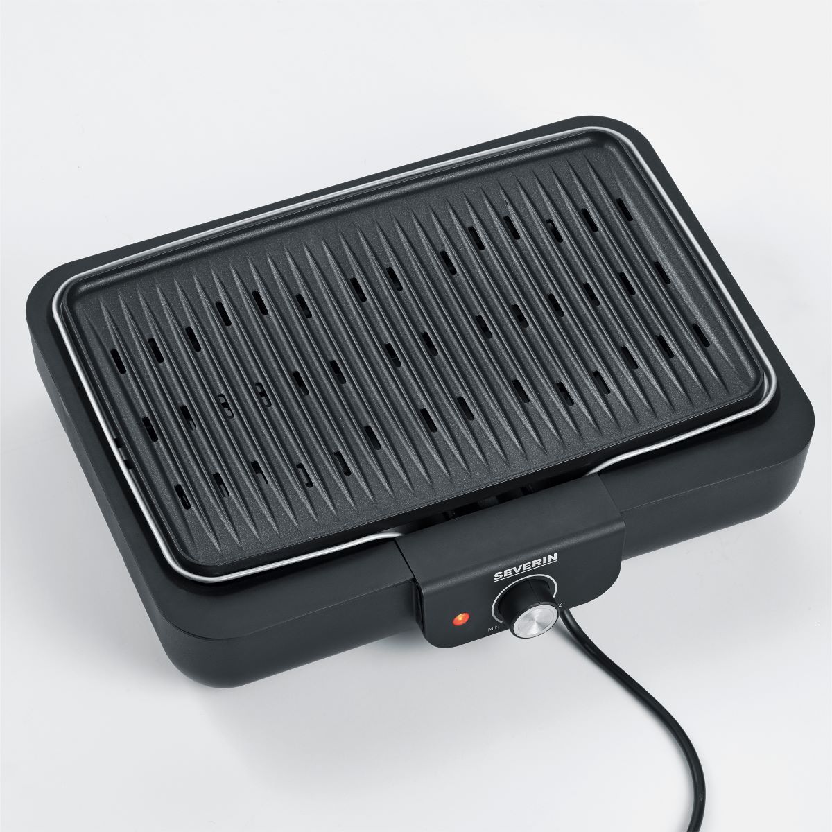 Severin PG 8556 Tischgrill mit Grillplatte – 2300 W, Schwarz