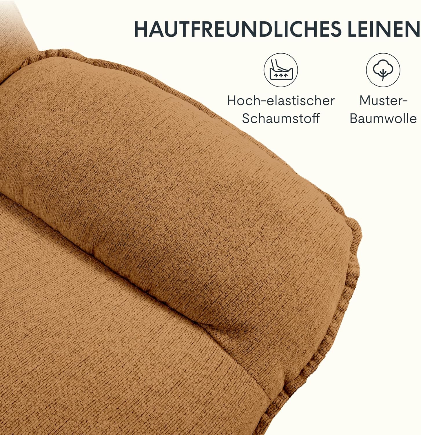 FLEXISPOT XC6 Relaxsessel, Drehsofa mit Wippfunktion, TV-Sessel mit verstellbarer Rückenlehne, Liegesessel für Schlafzimmer, Wohnzimmer und Heimkino (Beige)