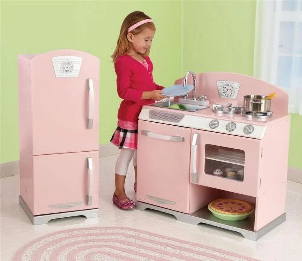 KidKraft Retro-Küche und Kühlschrank in Rosa